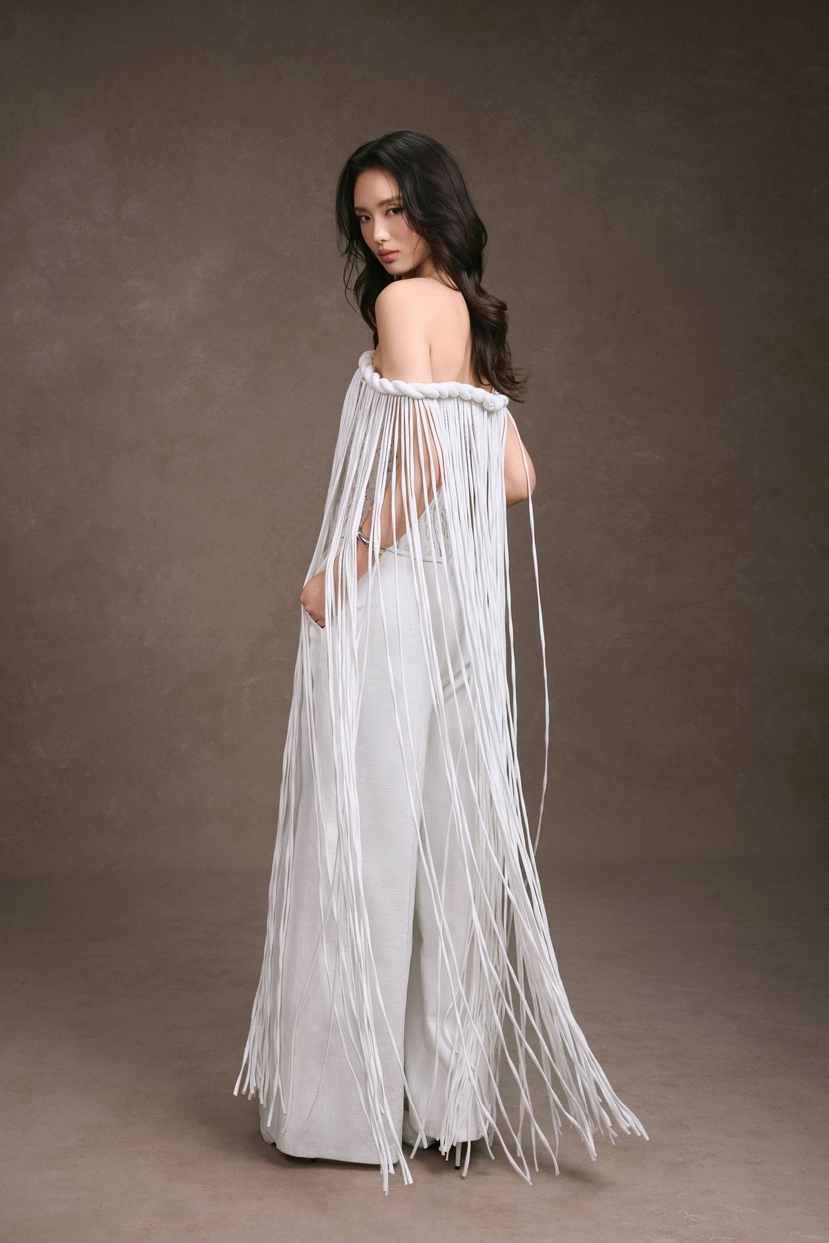 Fringe Lace Corset Top by Keira Tong
