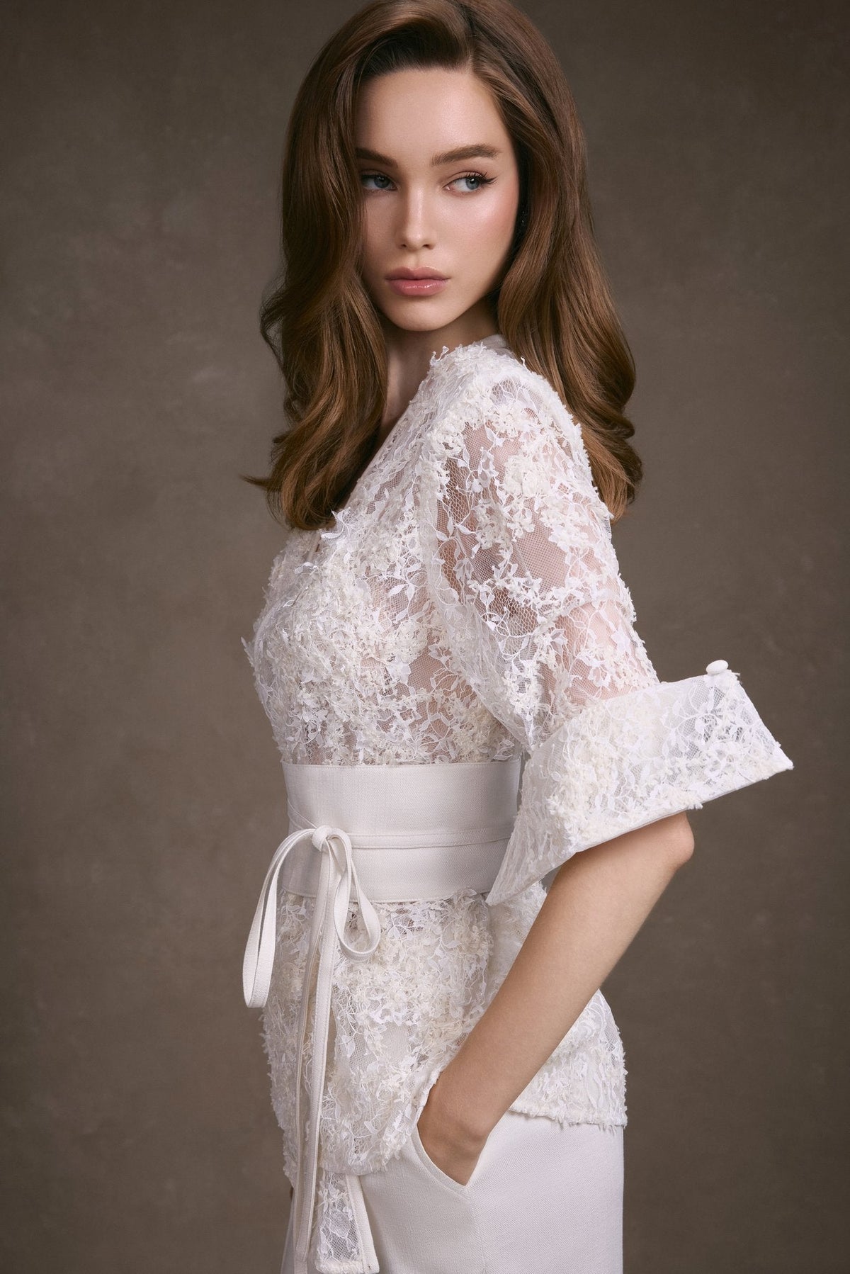 Lace Wrap Top by Keira Tong