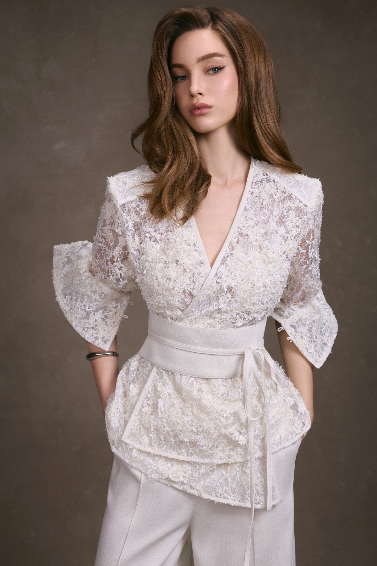Lace Wrap Top by Keira Tong