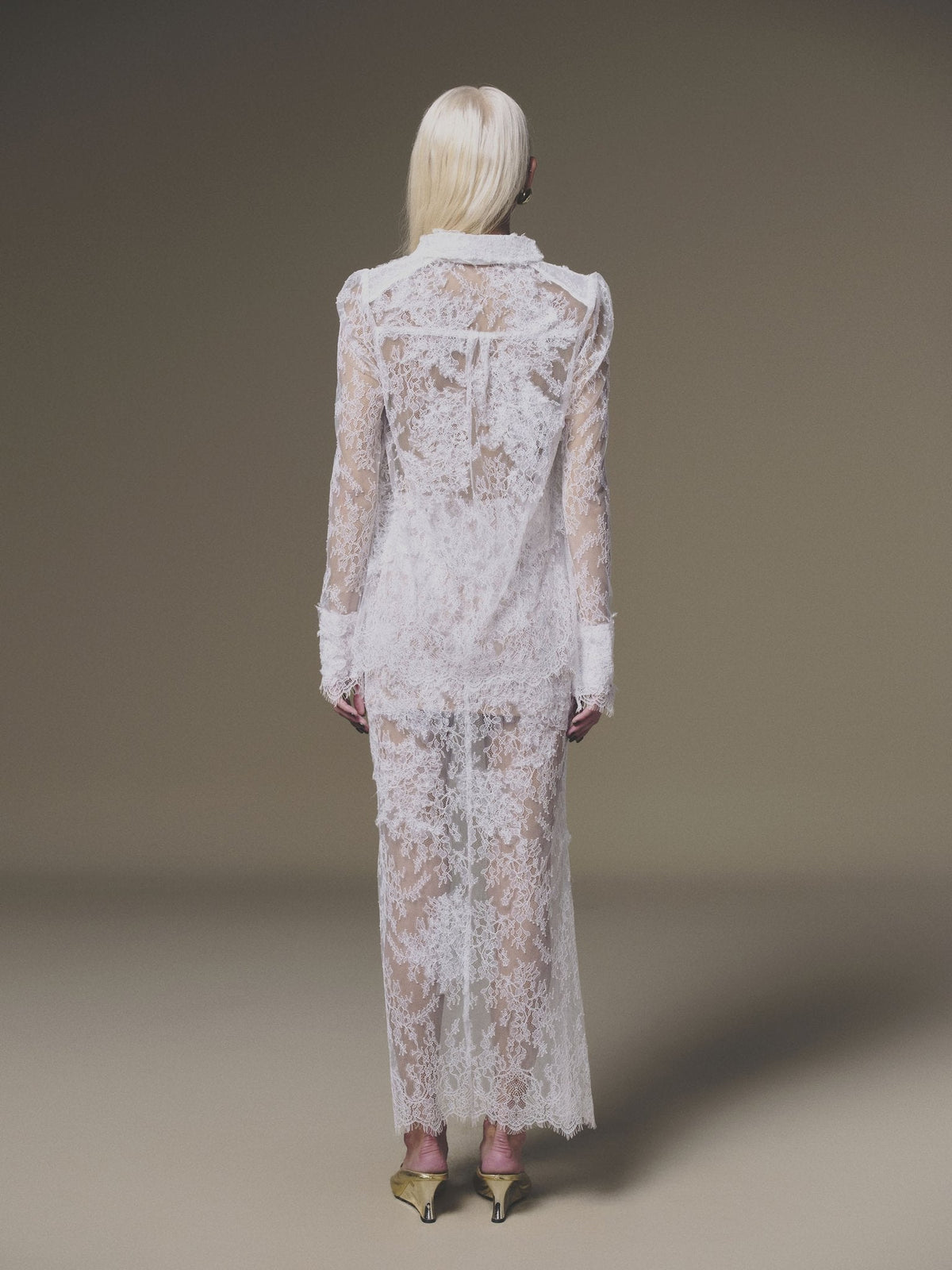 White Petal Sheer Shirt by Keira Tong