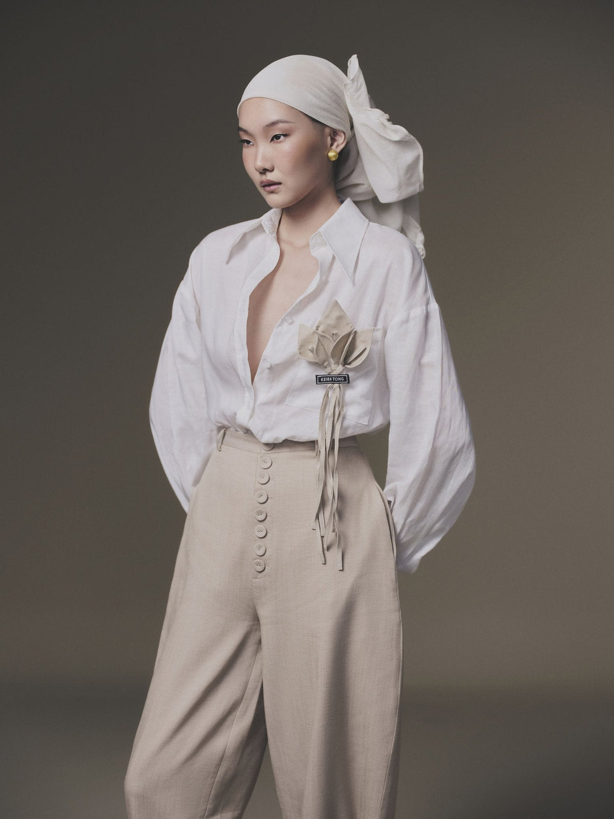 White Linen Shirt by Keira Tong