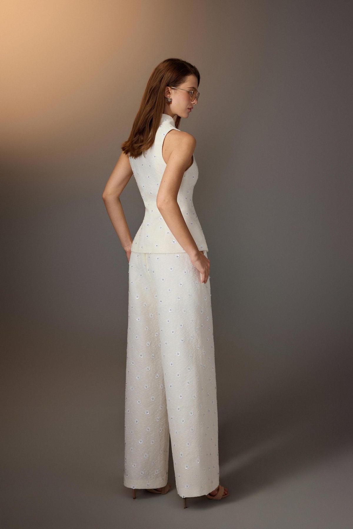 White Kodemari Waistcoat by Keira Tong
