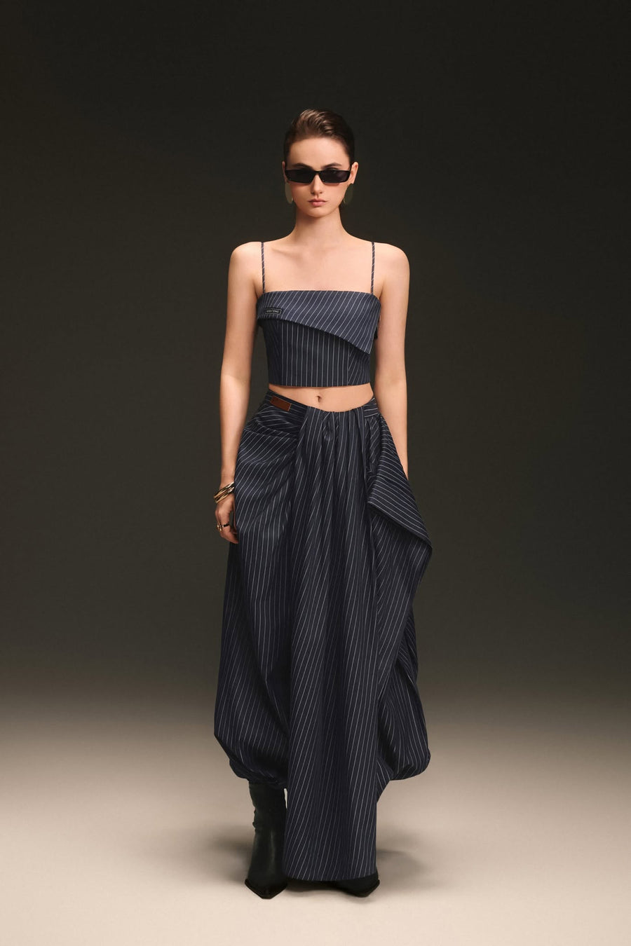 Blue Panel Stripe Top