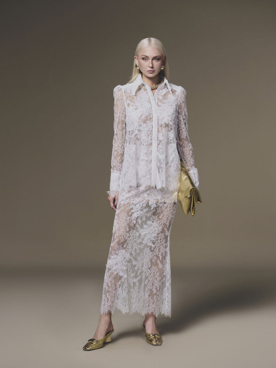 White Petal Sheer Skirt