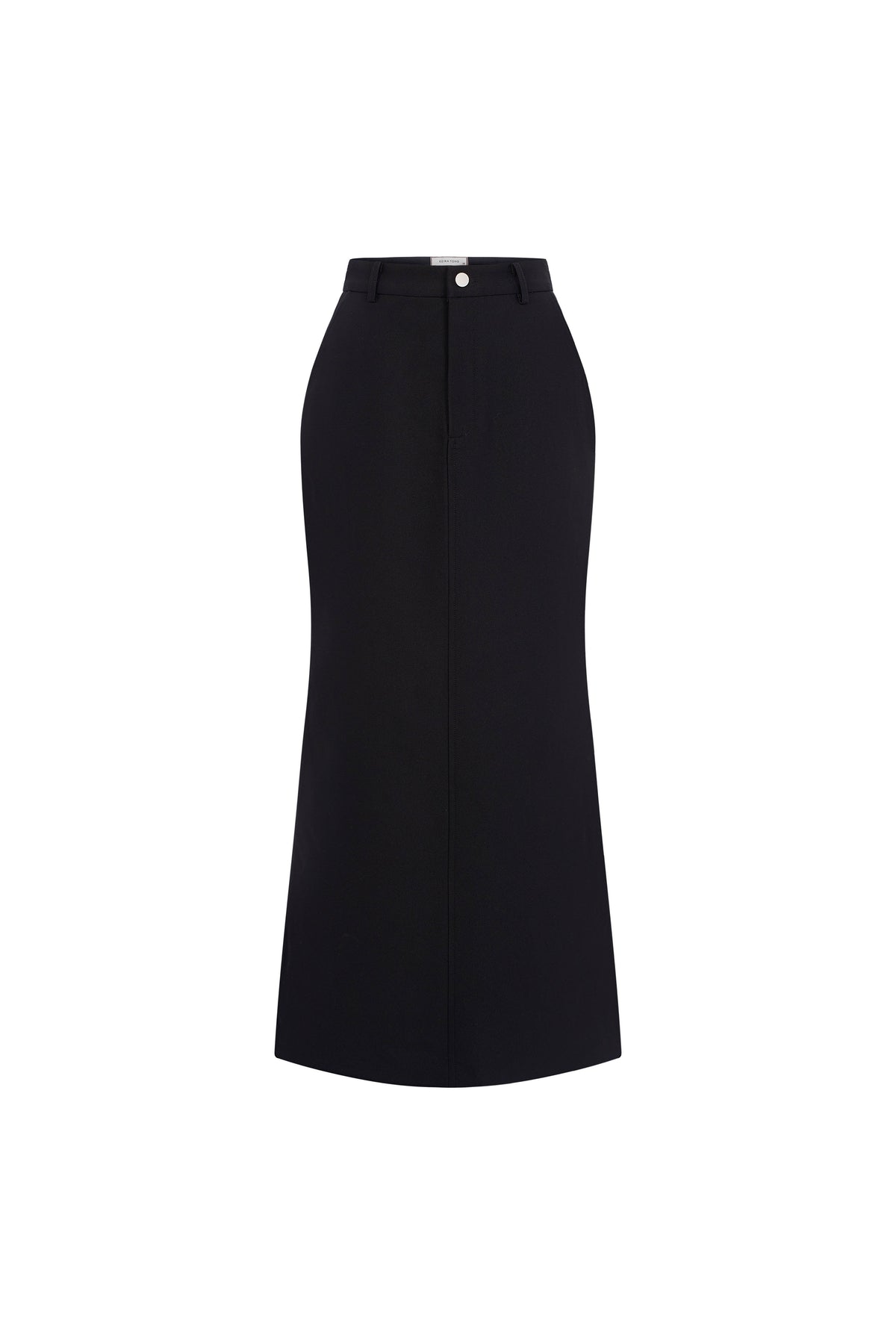 Black Waistband Midi Skirt by Keira Tong