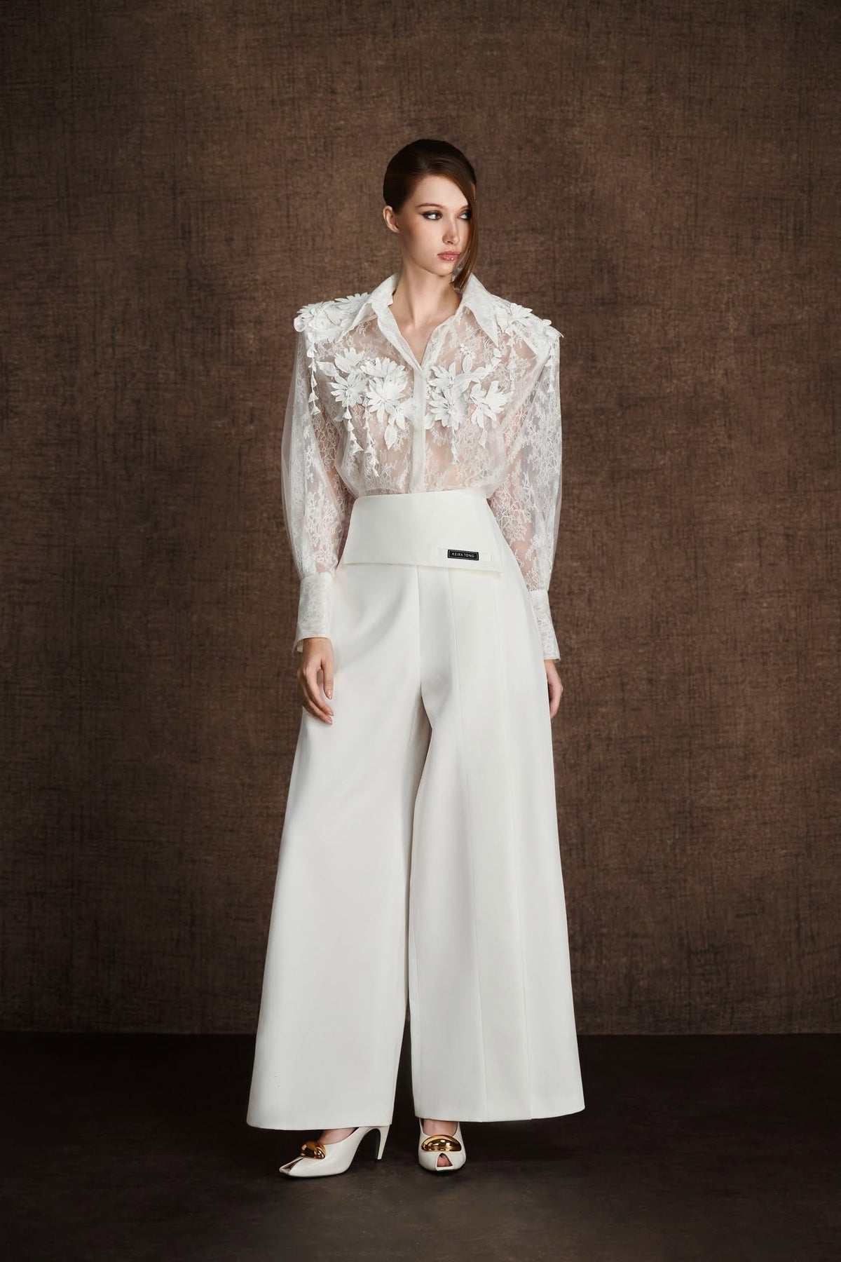 White Palazzo Pant by Keira Tong