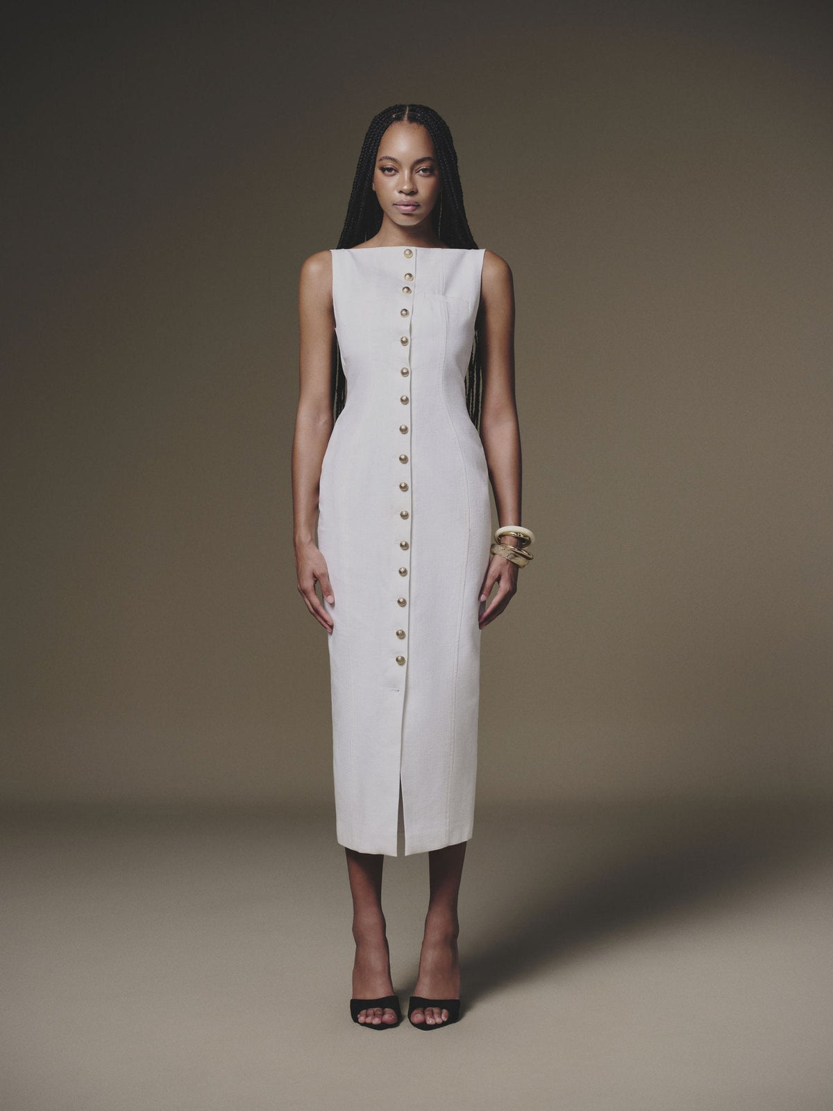 Sleeveless Linen Dress by Keira Tong