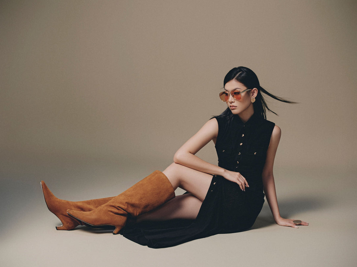 Black Pocket Sheer Dress by Keira Tong