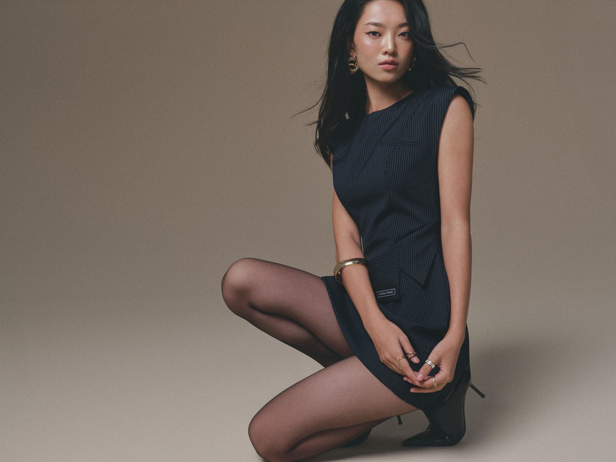 Blue Collar Stripped Dress by Keira Tong