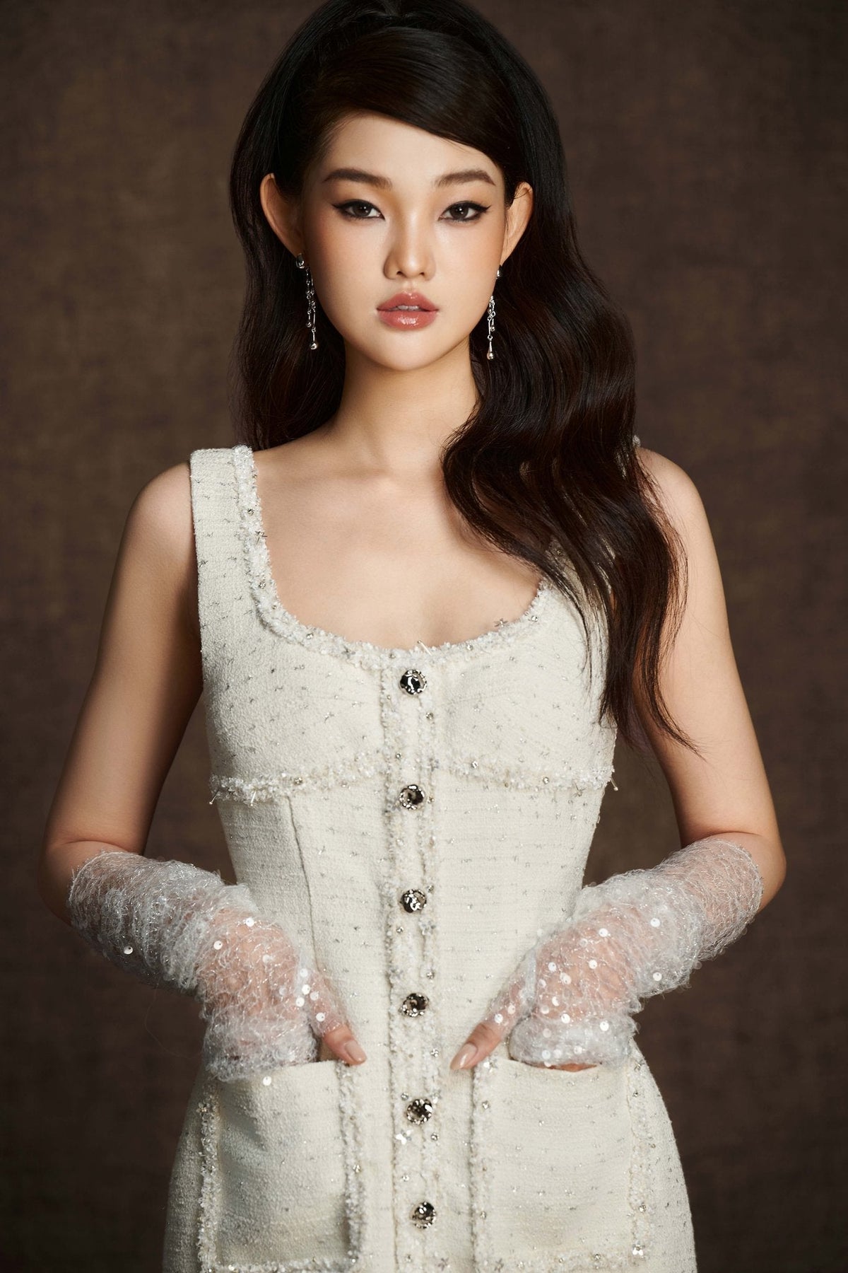 White Embroidered Midi Dress by Keira Tong