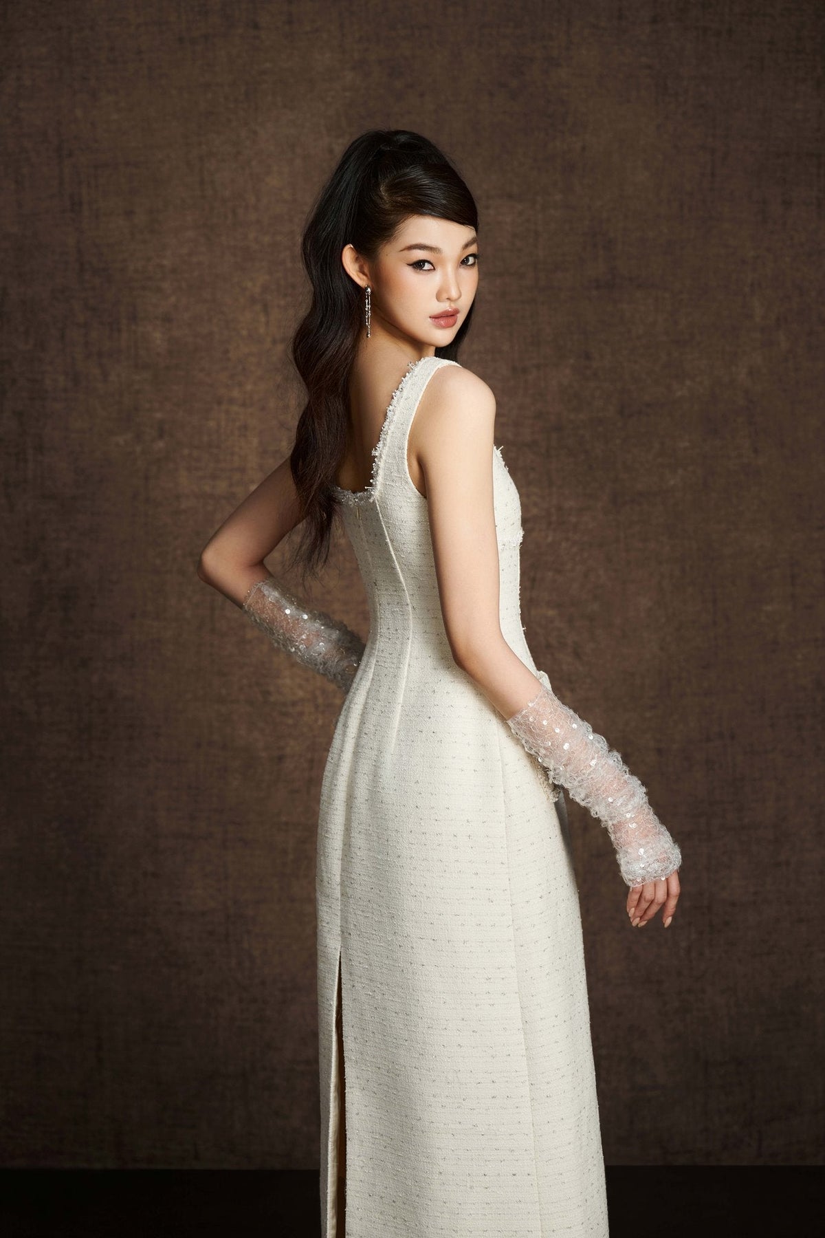 White Embroidered Midi Dress by Keira Tong
