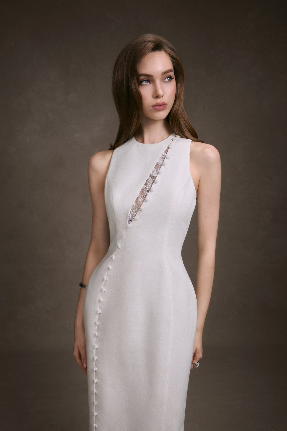 Lace Peek Maxi Dress by Keira Tong