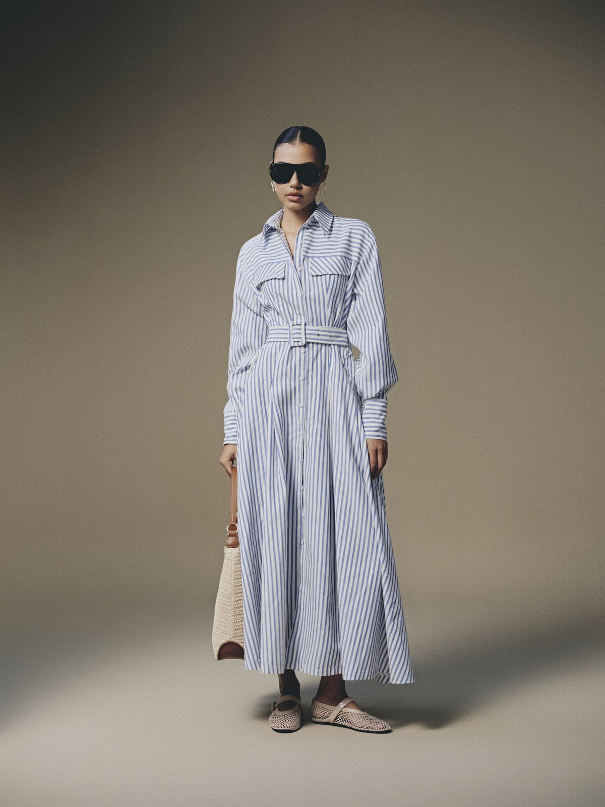 Thera Stripped Shirt Dress by Keira Tong