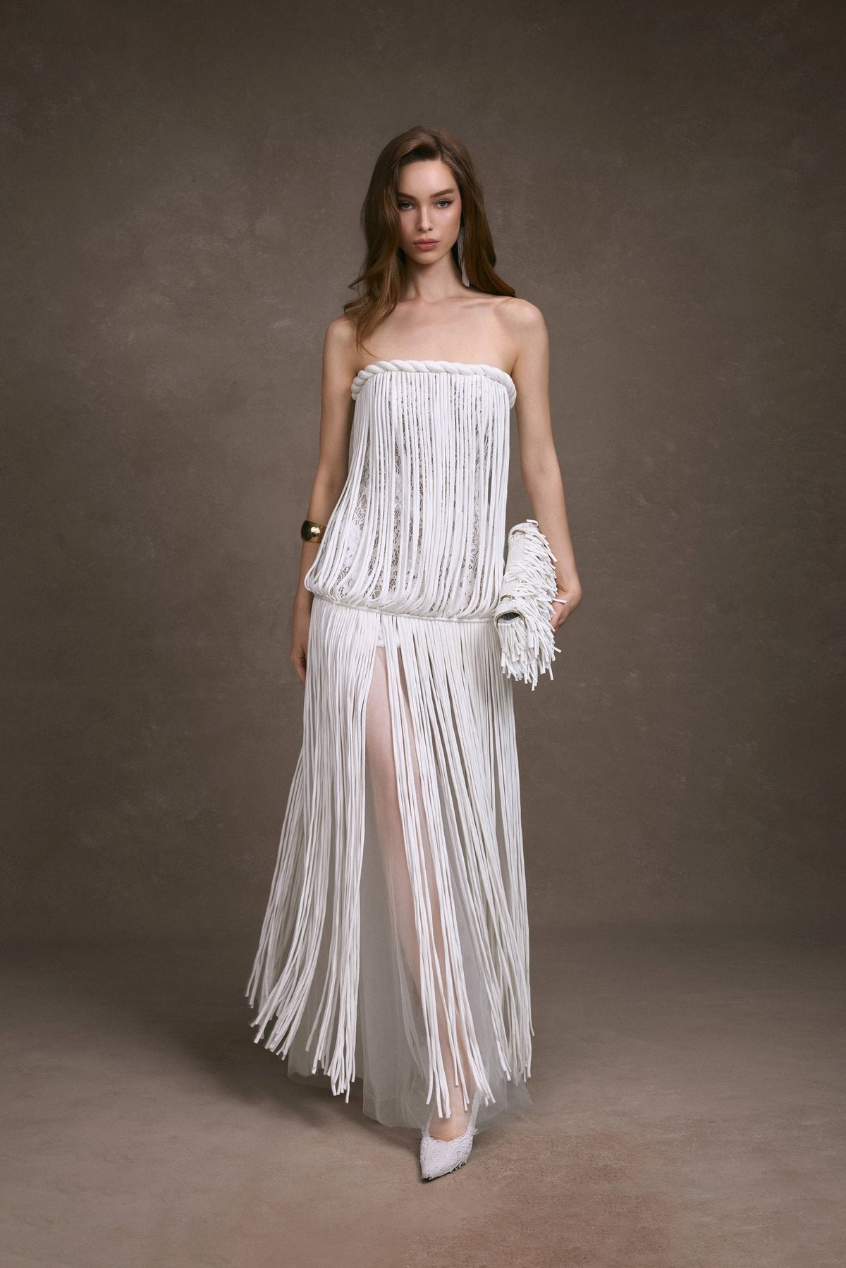 Fringe Lace Corset Dress by Keira Tong