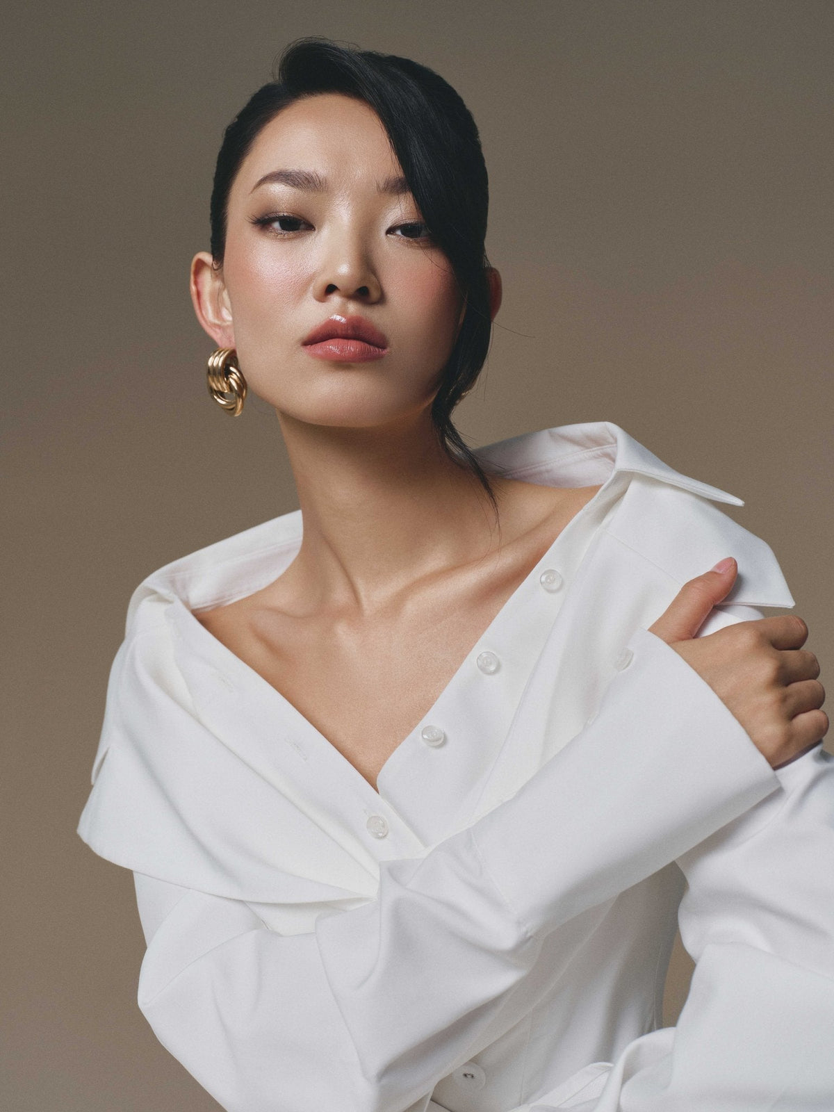 White Selena Shirt by Keira Tong