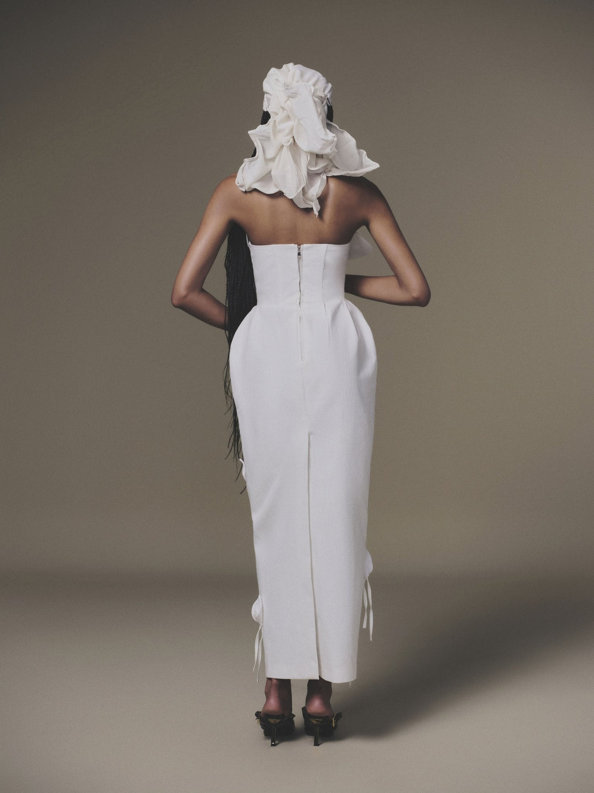 White Floral Pencil Dress by Keira Tong
