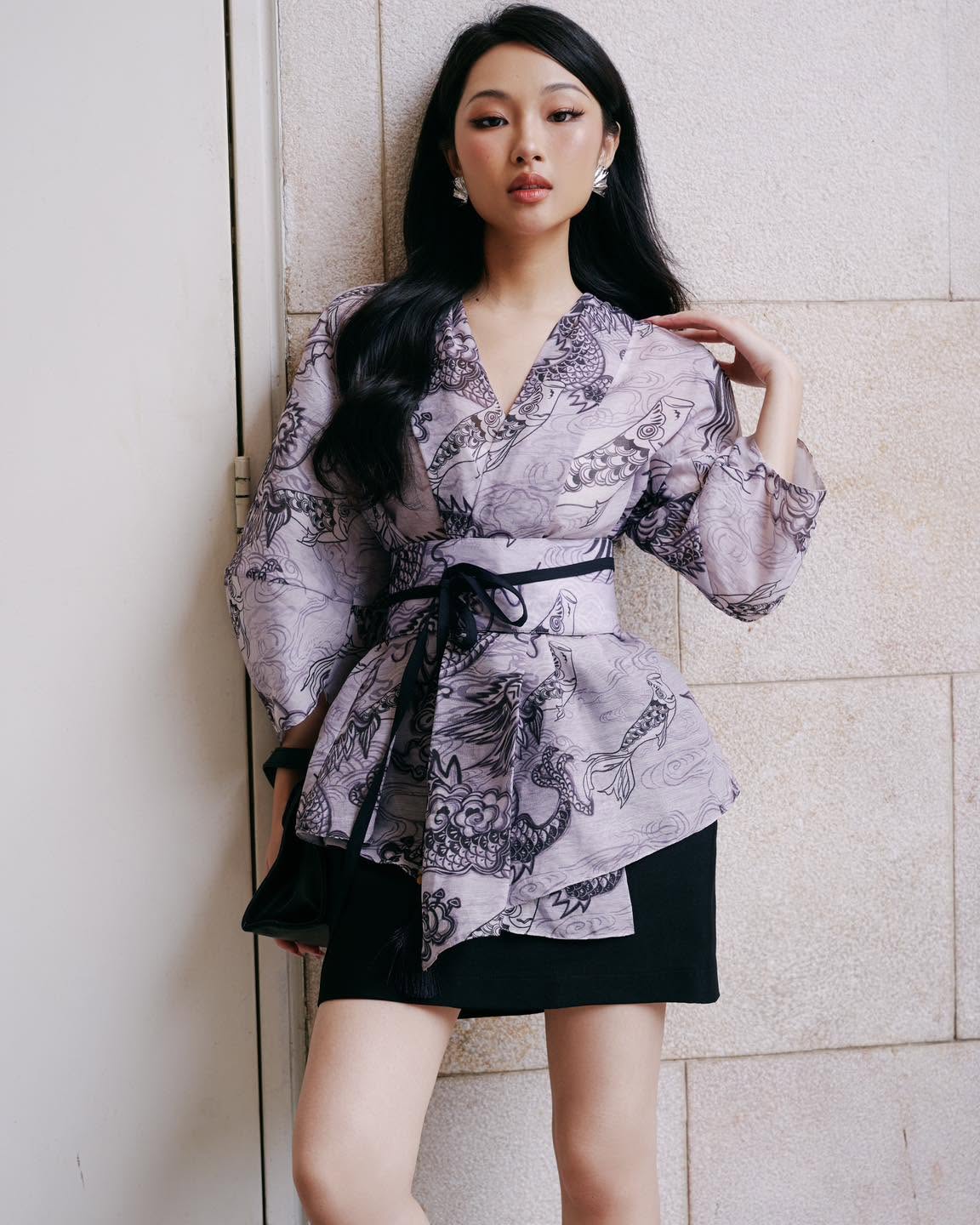 Black "Vĩ" Top by Keira Tong