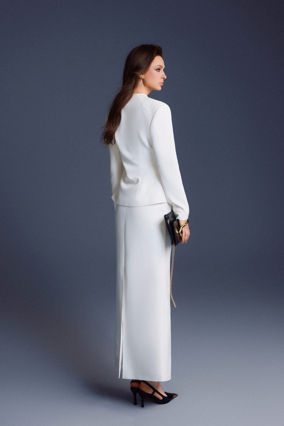 White Folded Buttons Top by Keira Tong