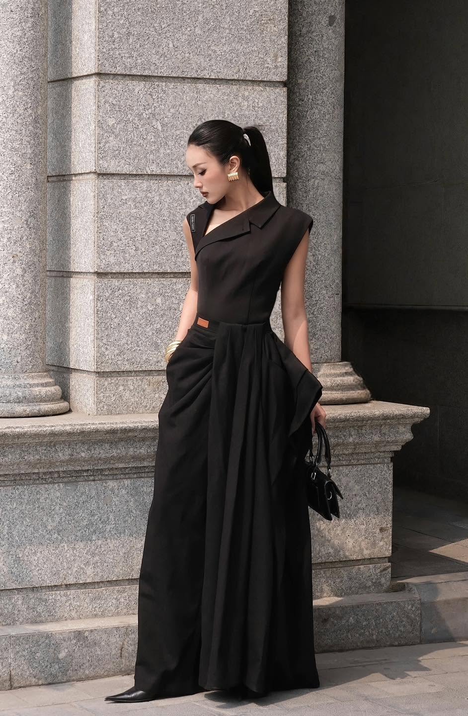 Diagonal Peplum Top by Keira Tong