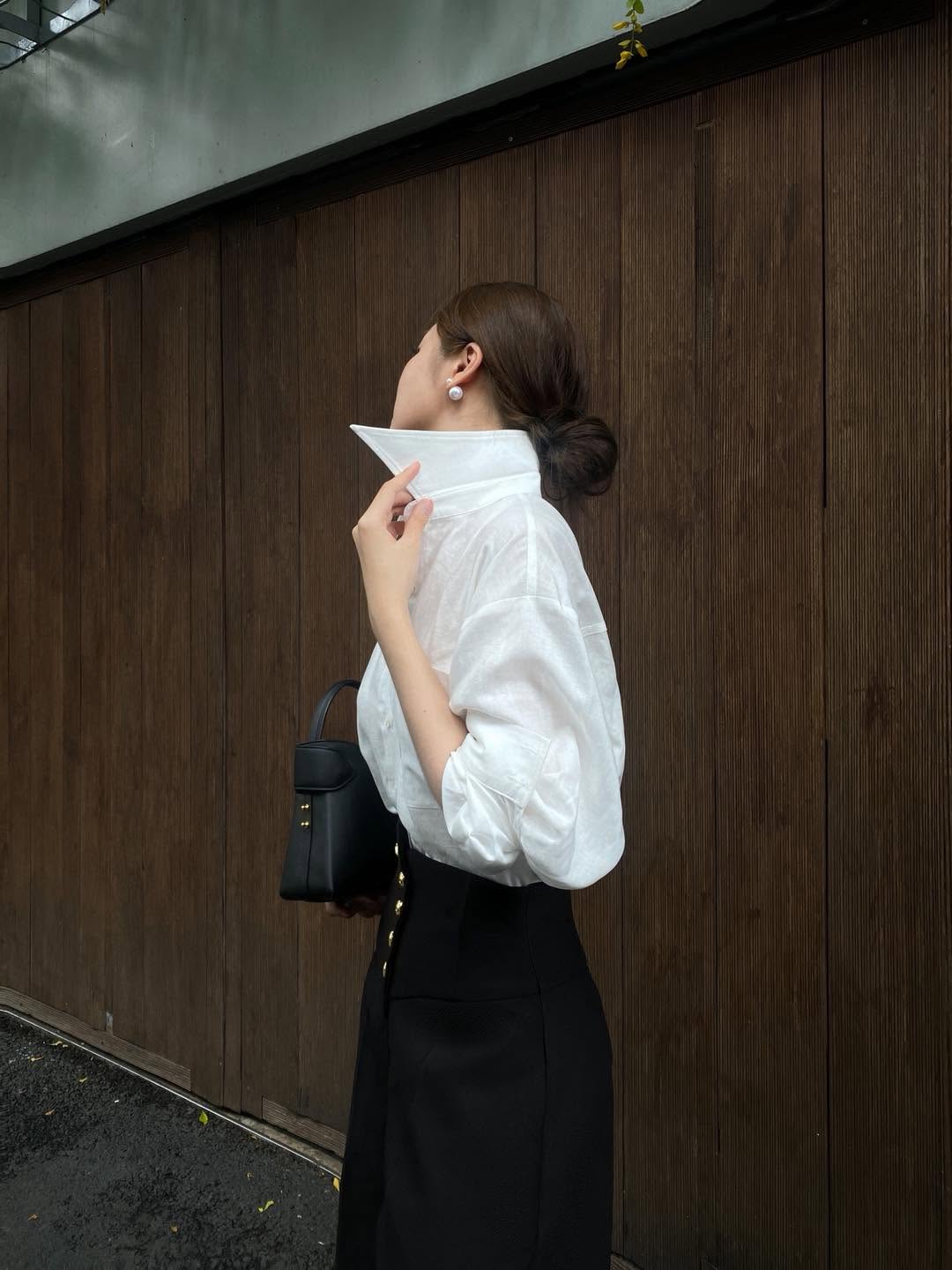 High-waisted Button Pants by Keira Tong