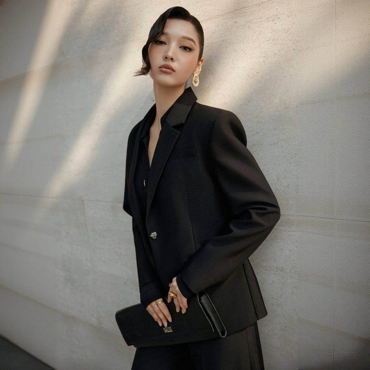 Black Single-breasted Blazer by Keira Tong