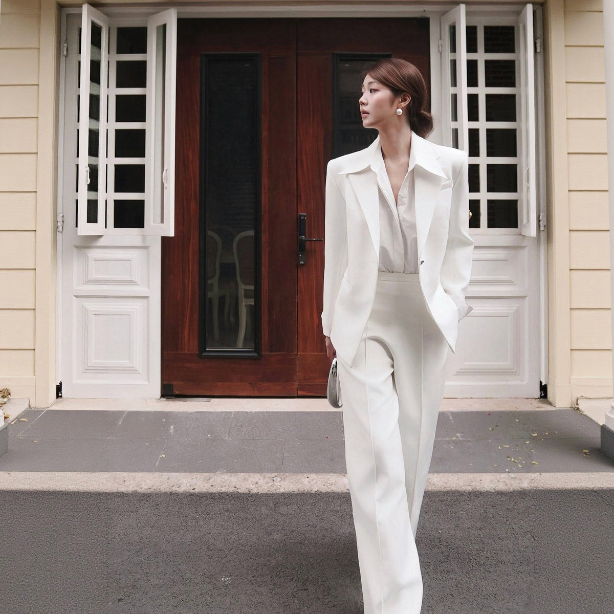 White Single-breasted Blazer by Keira Tong