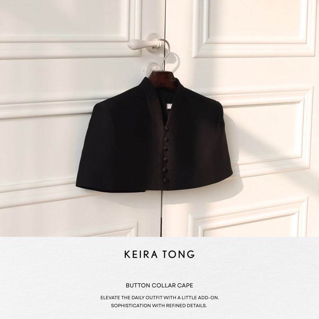Button Collar Cape by Keira Tong