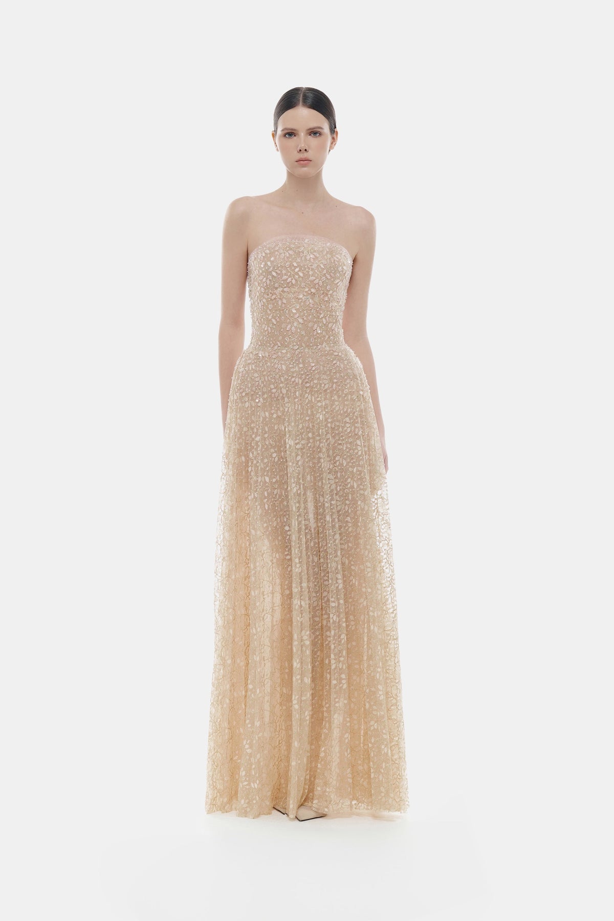 Pastel Crystal Beaded Maxi Dress by Montsand