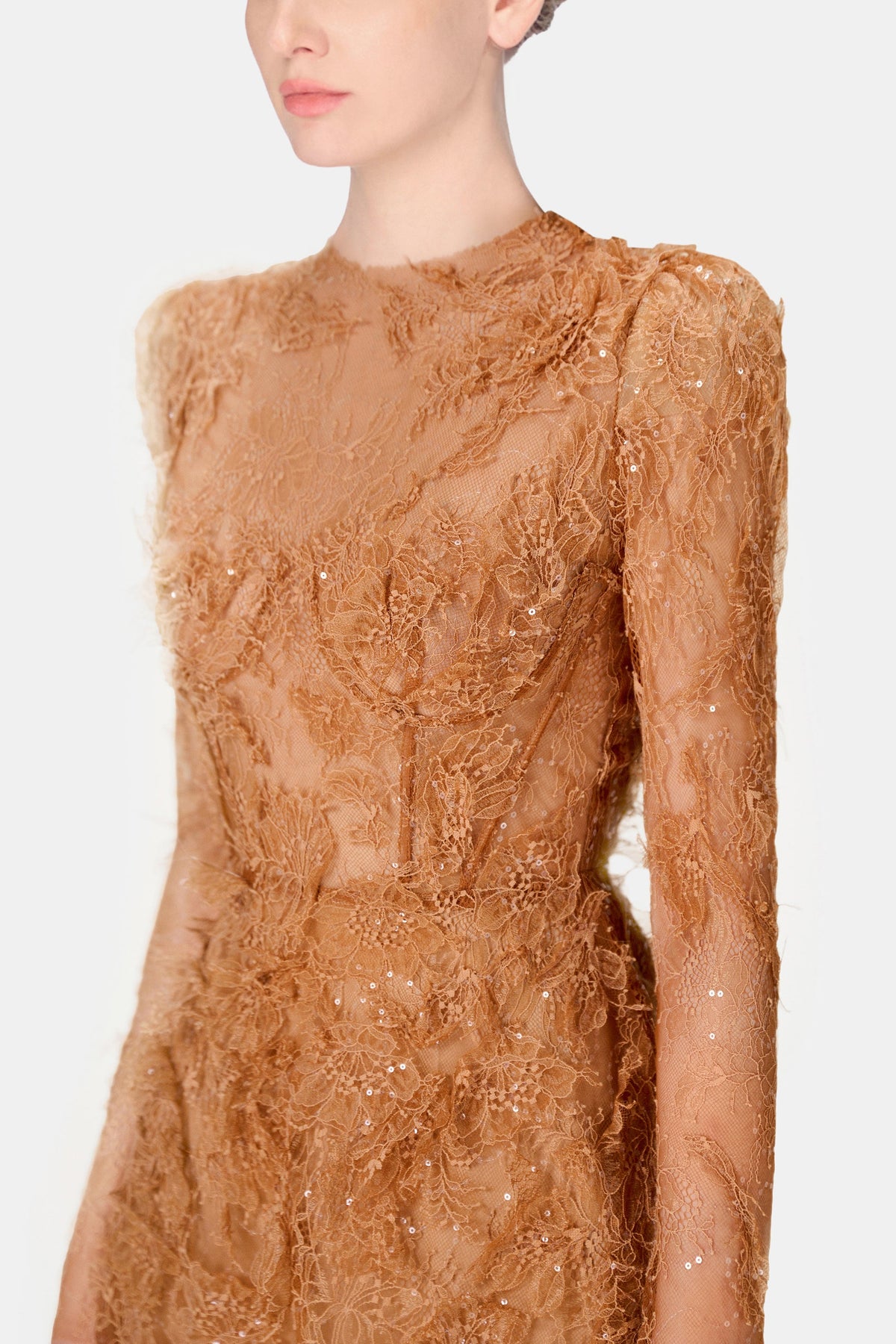 Honey Beaded Lace Mini Dress by Montsand