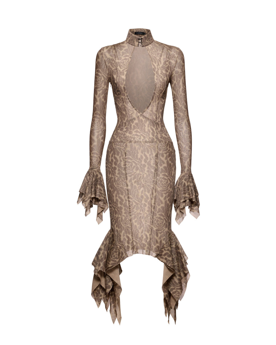 MELROSE MIDI DRESS (BEIGE)
