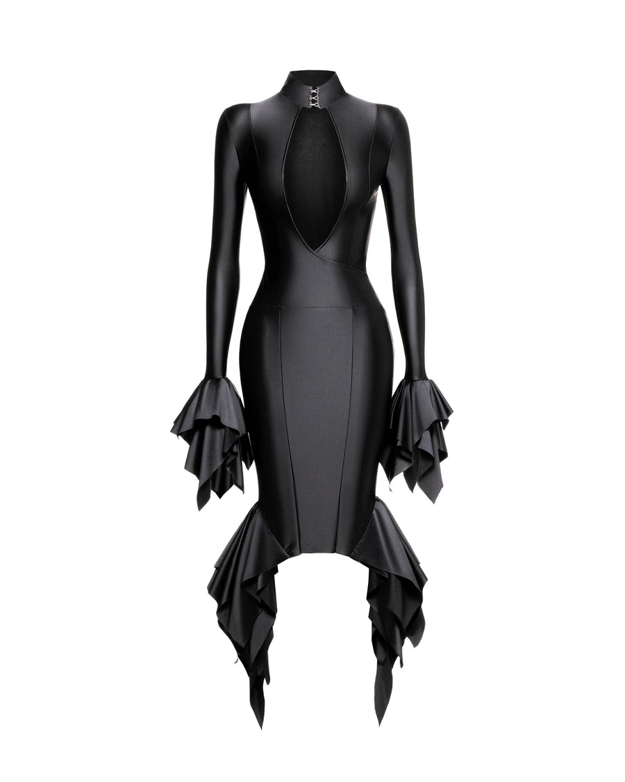 MELROSE MIDI DRESS (BLACK)