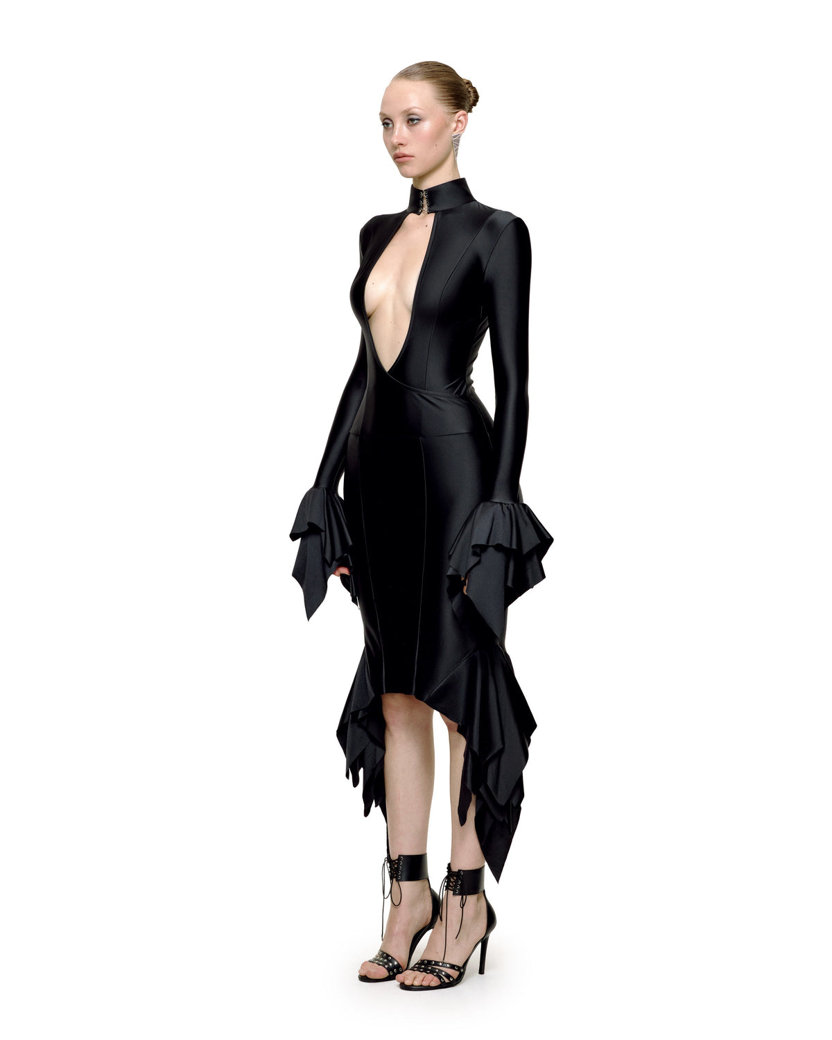 MELROSE MIDI DRESS (BLACK) by BUPBES