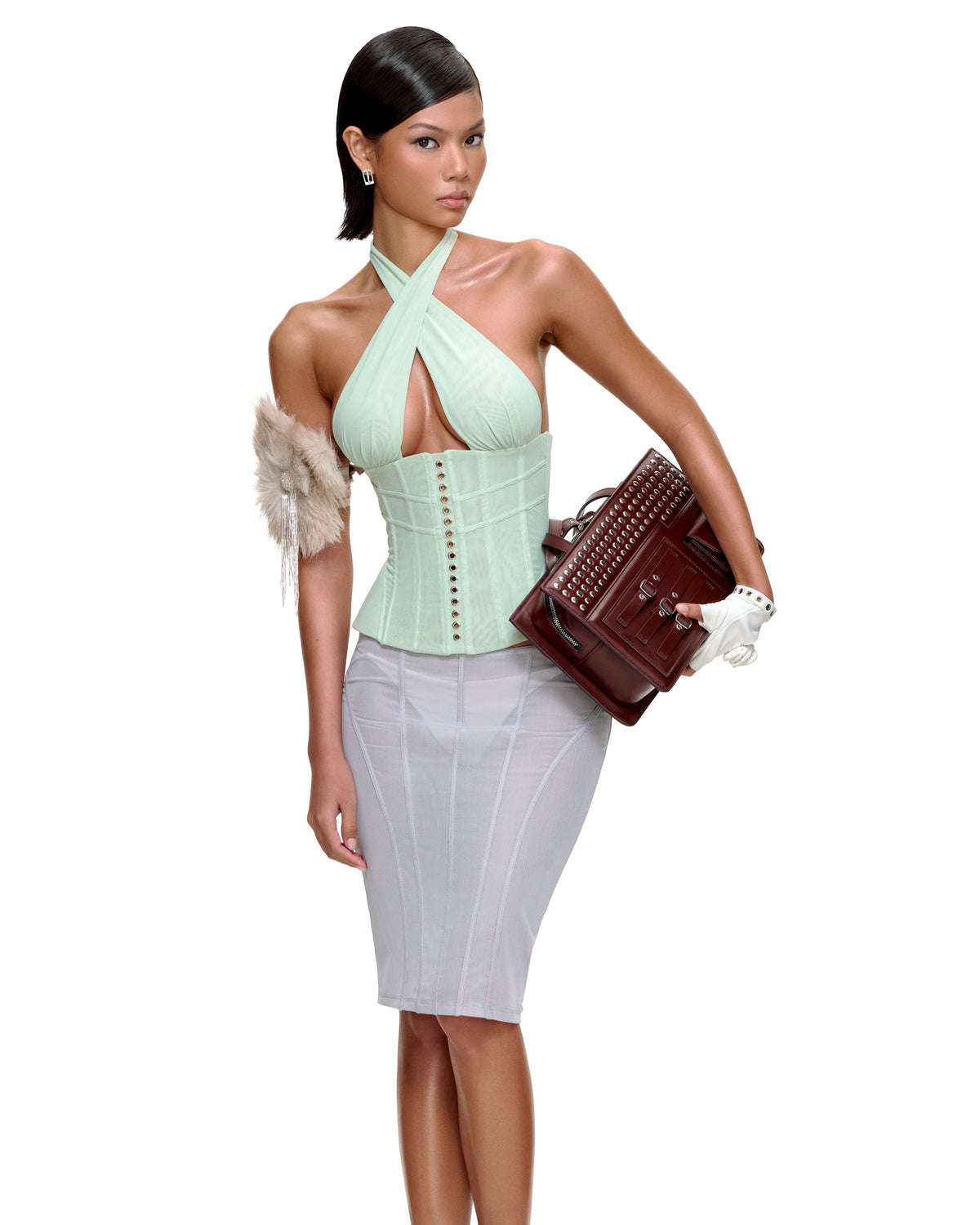 MIRANDA CORSET TOP (GREEN) by BUPBES