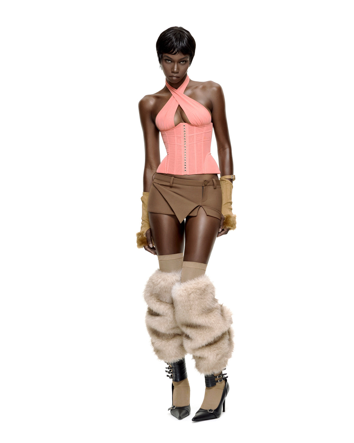 MIRANDA CORSET TOP (CORAL) by BUPBES