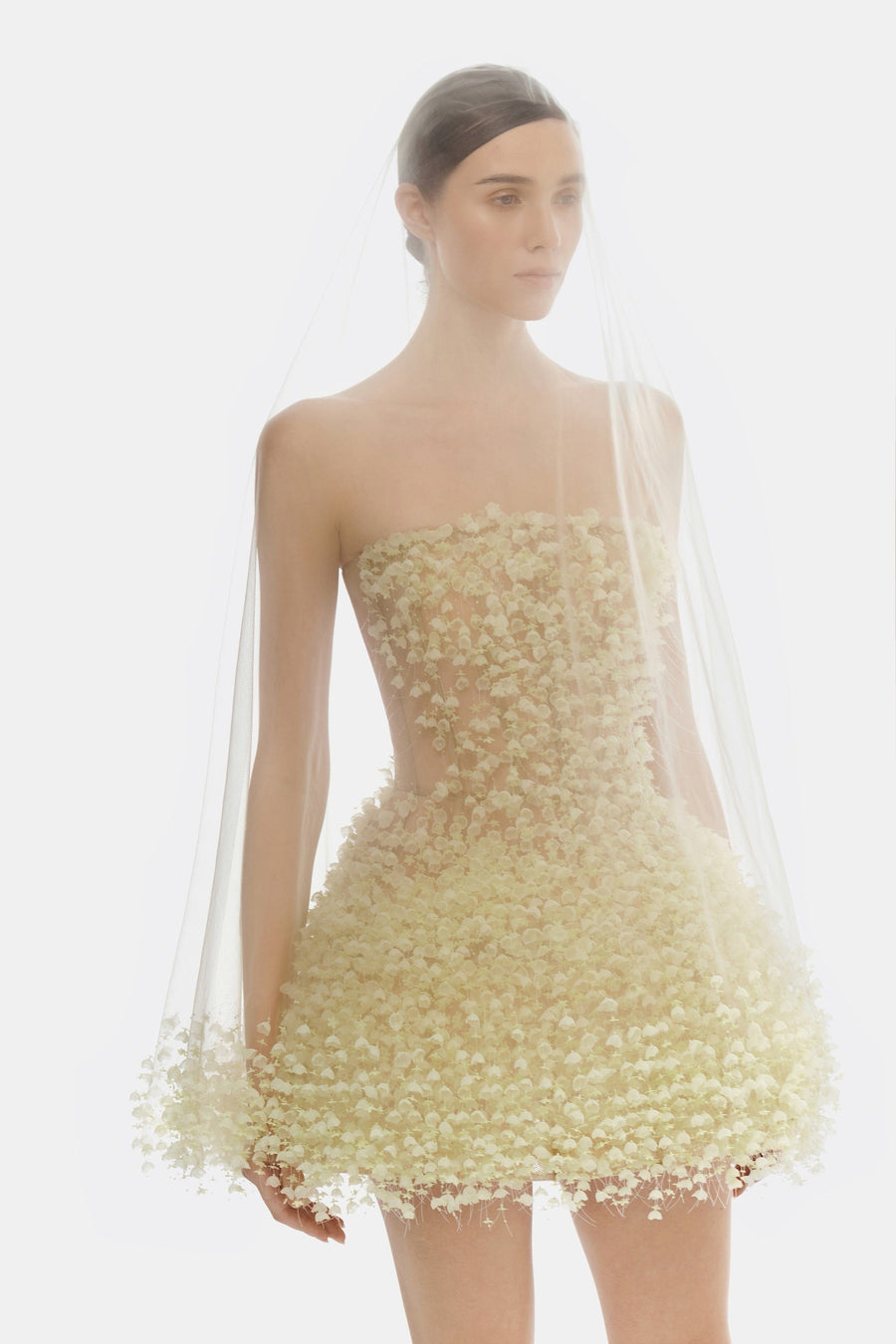 Lime Flowers Mini Dress