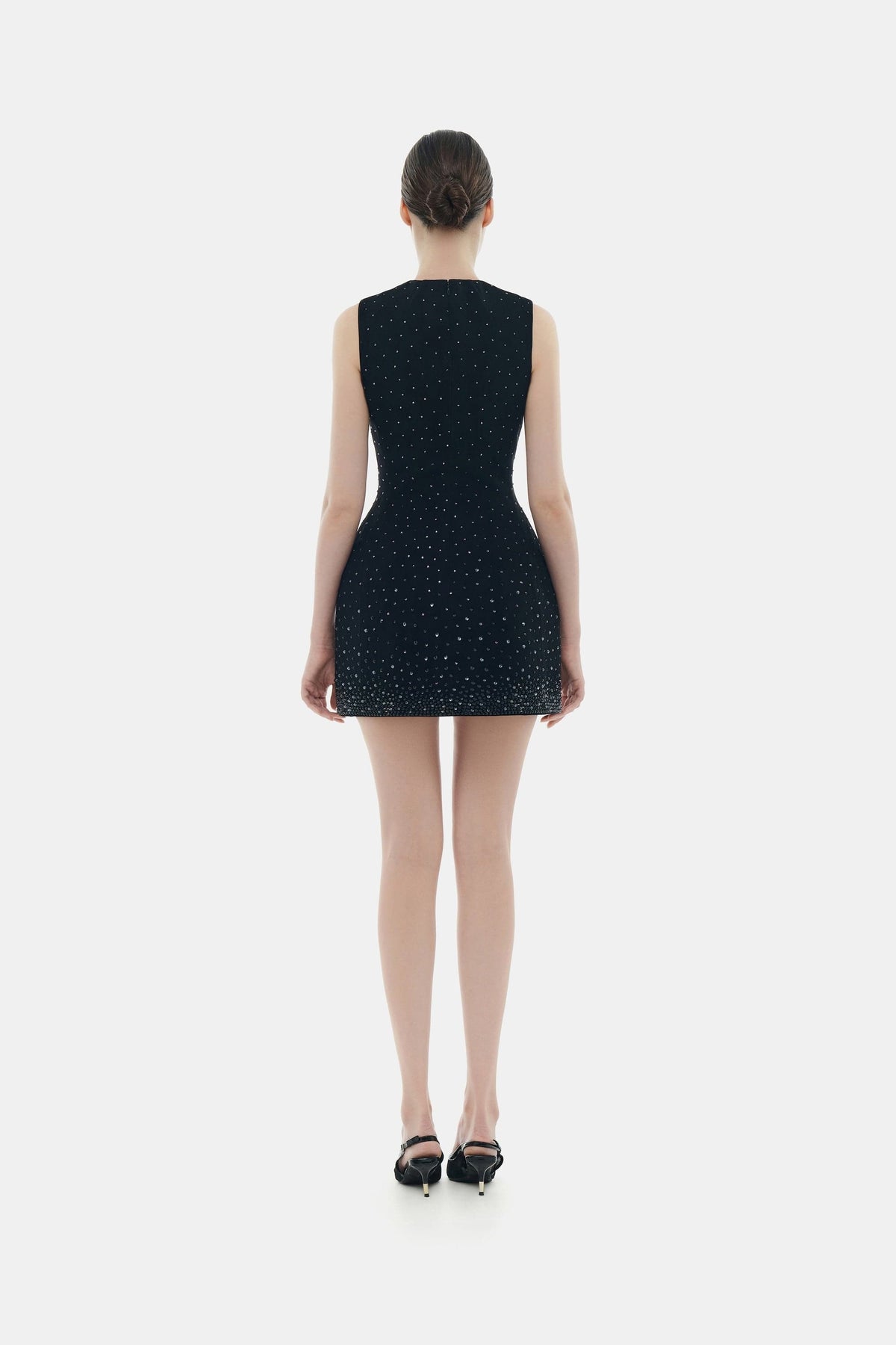 Black Crystal Beaded Mini Dress by Montsand