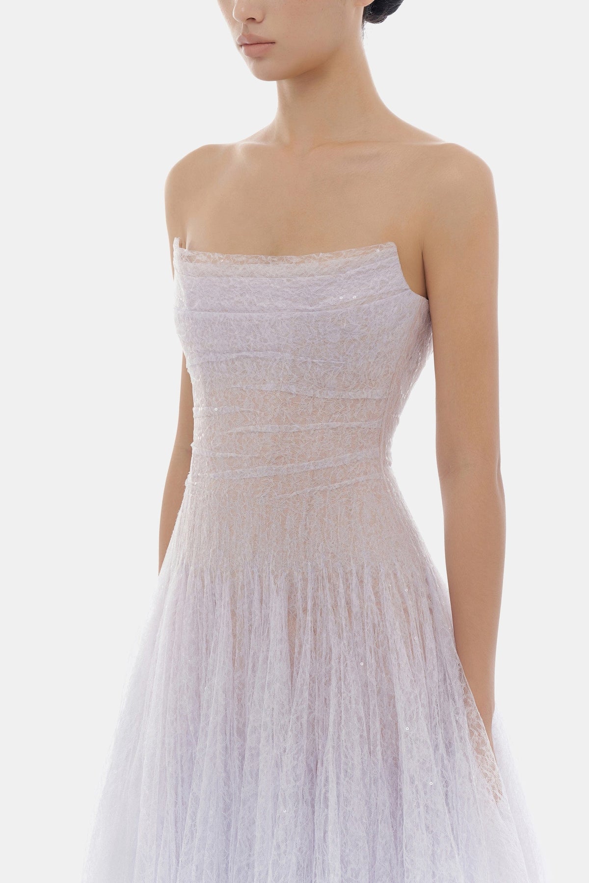 Violet Draped Lace Midi Dress by Montsand