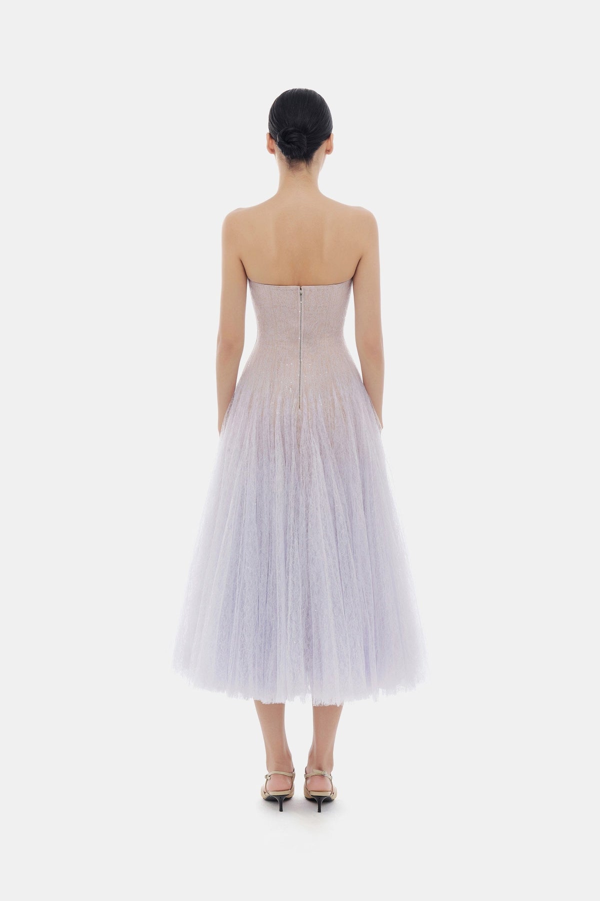 Violet Draped Lace Midi Dress by Montsand