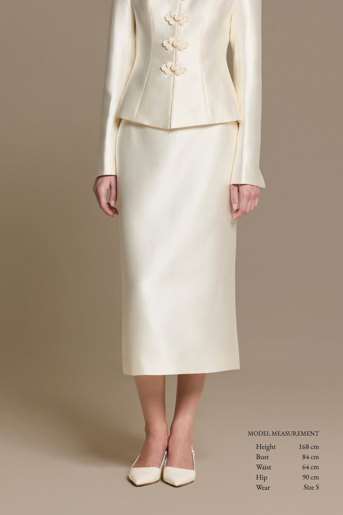Classique Taffeta Midi Skirt by HUONG Boutique