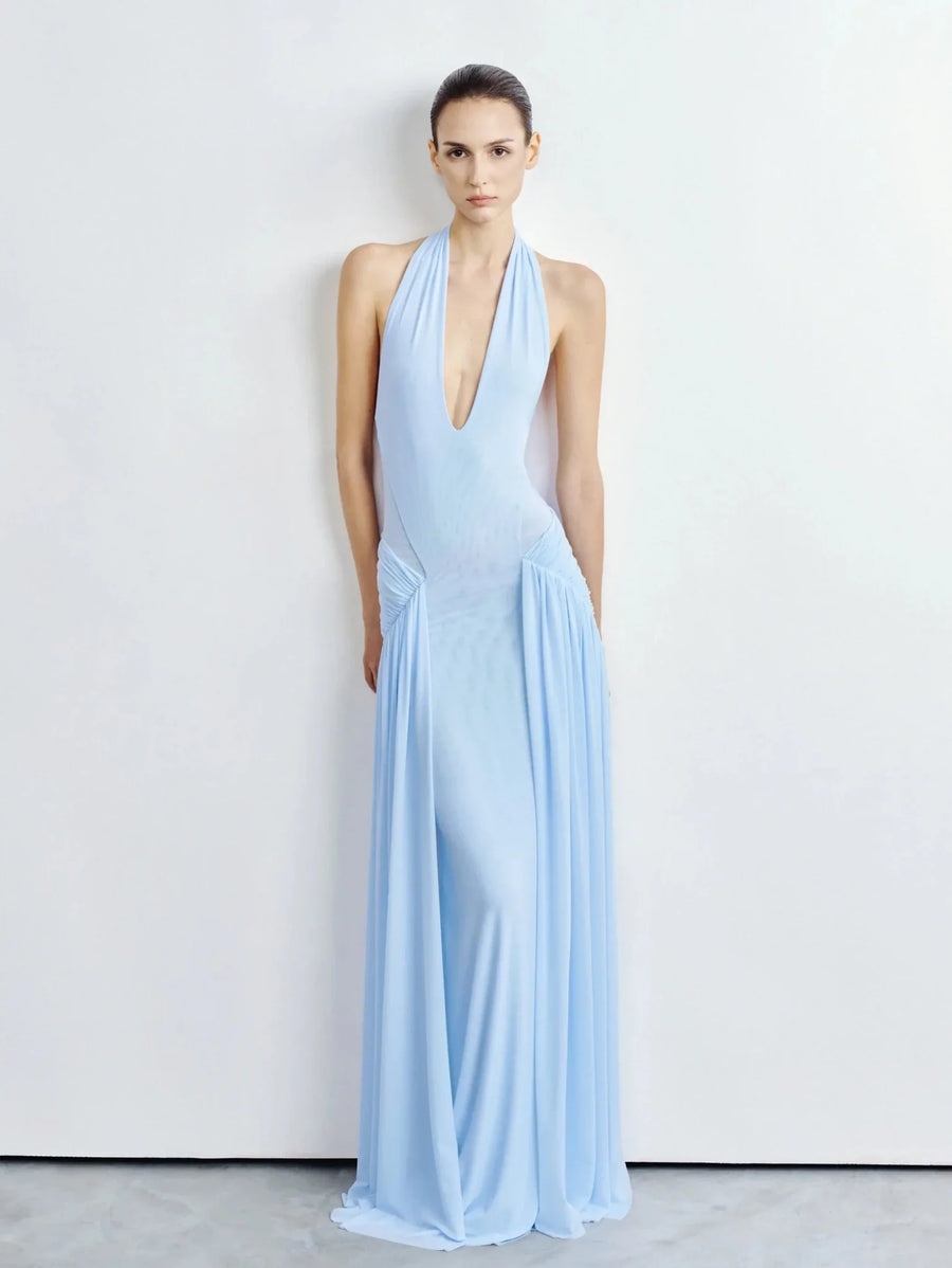 Alix Backless Mesh Gown