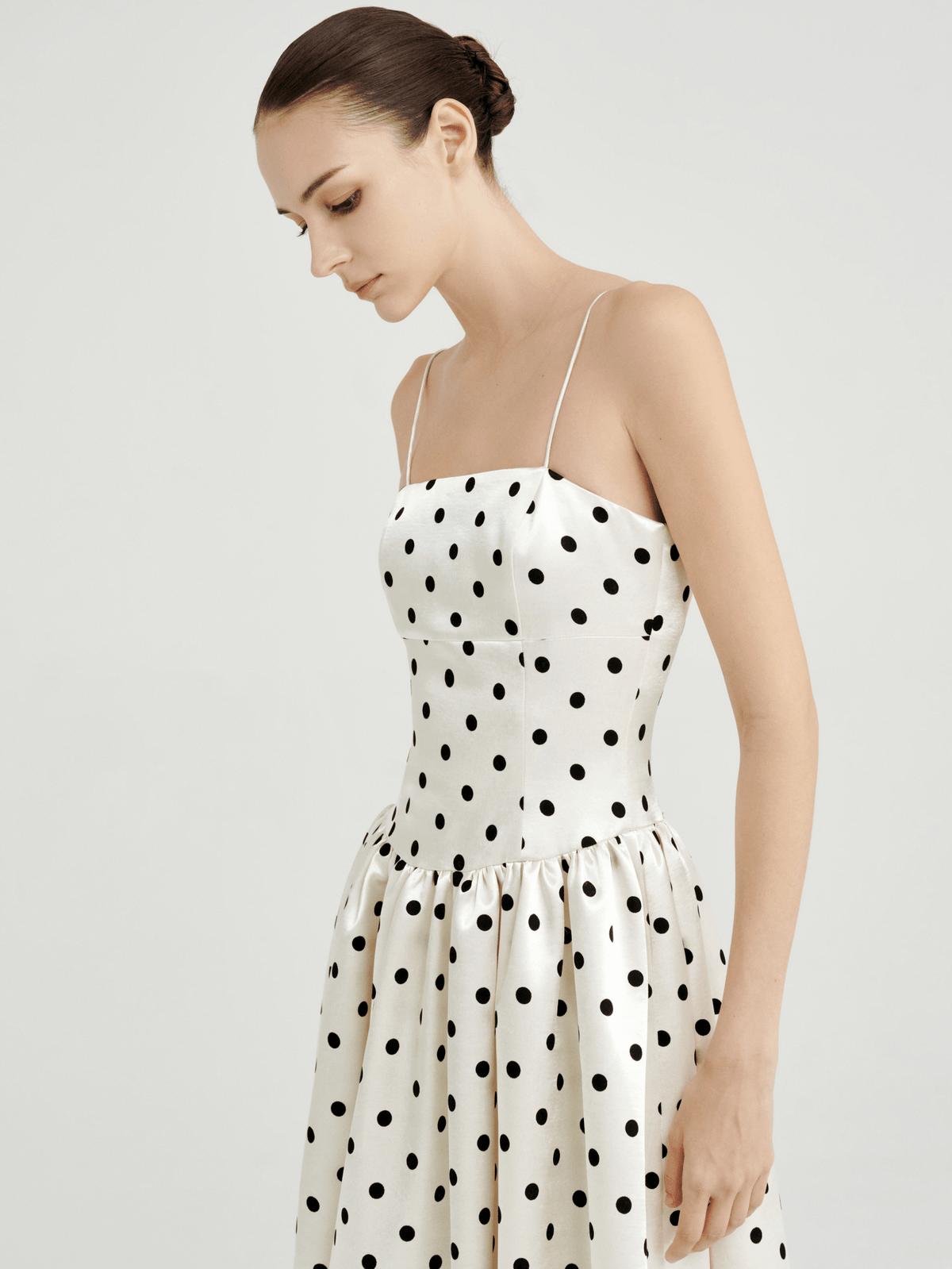 Amélie Polka Dot Satin Dress by COCOSIN