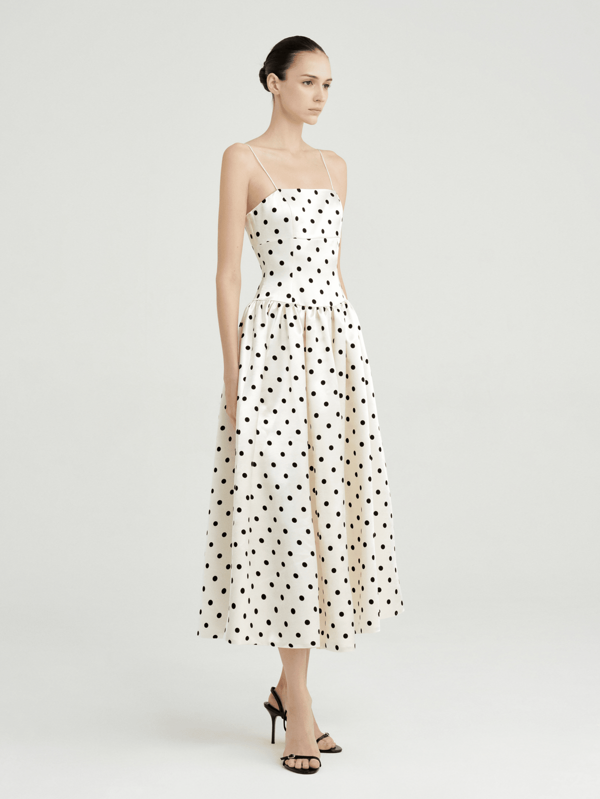 Amélie Polka Dot Satin Dress by COCOSIN
