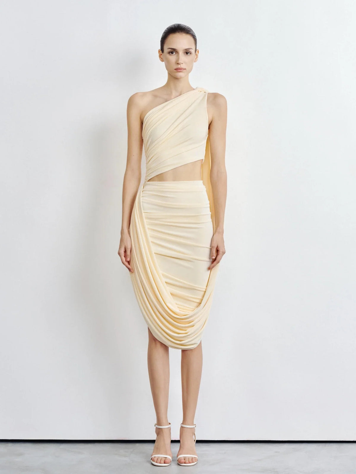 Athena Draped Cutout Midi by COCOSIN