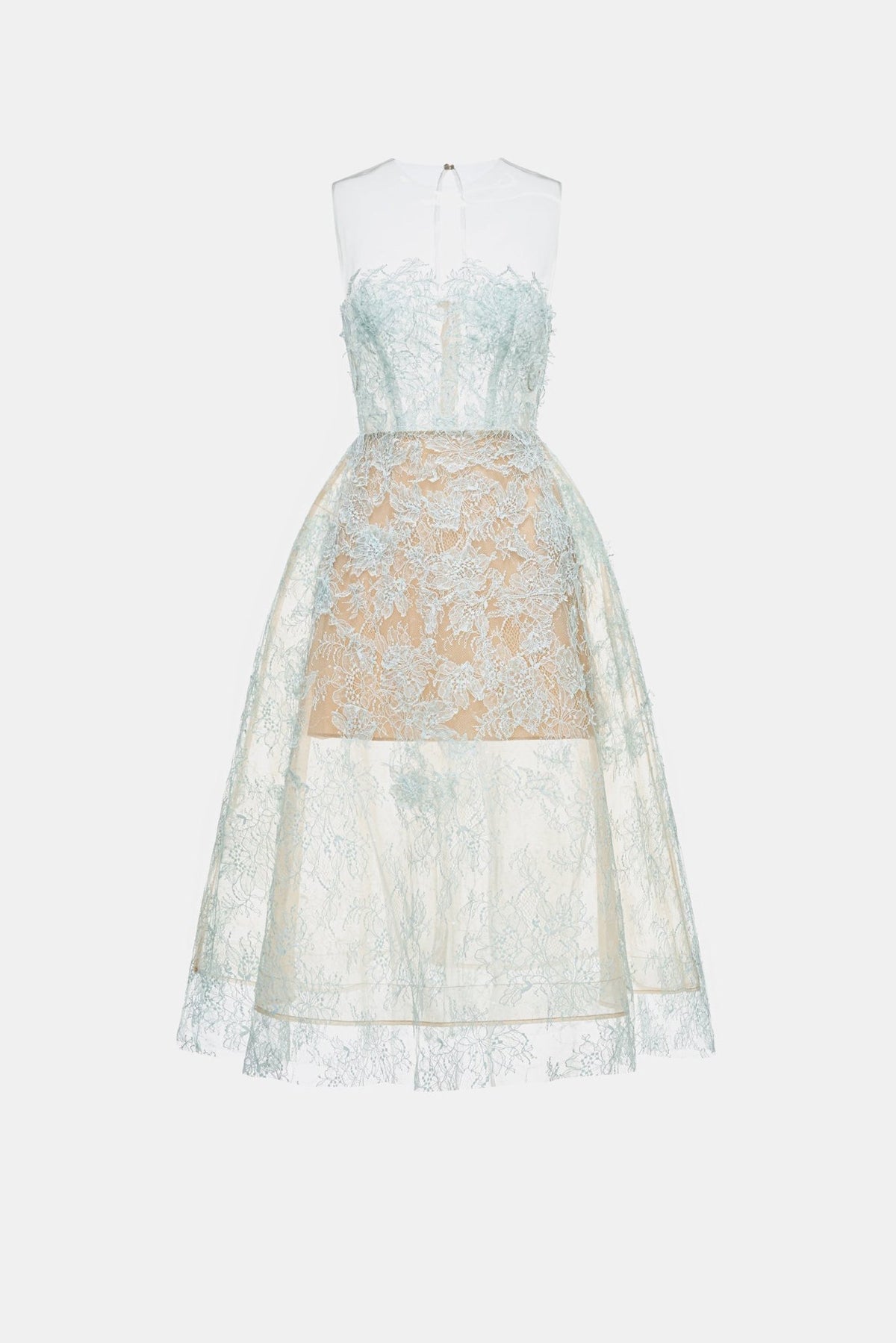 Baby Blue Beaded Lace Dress by Montsand