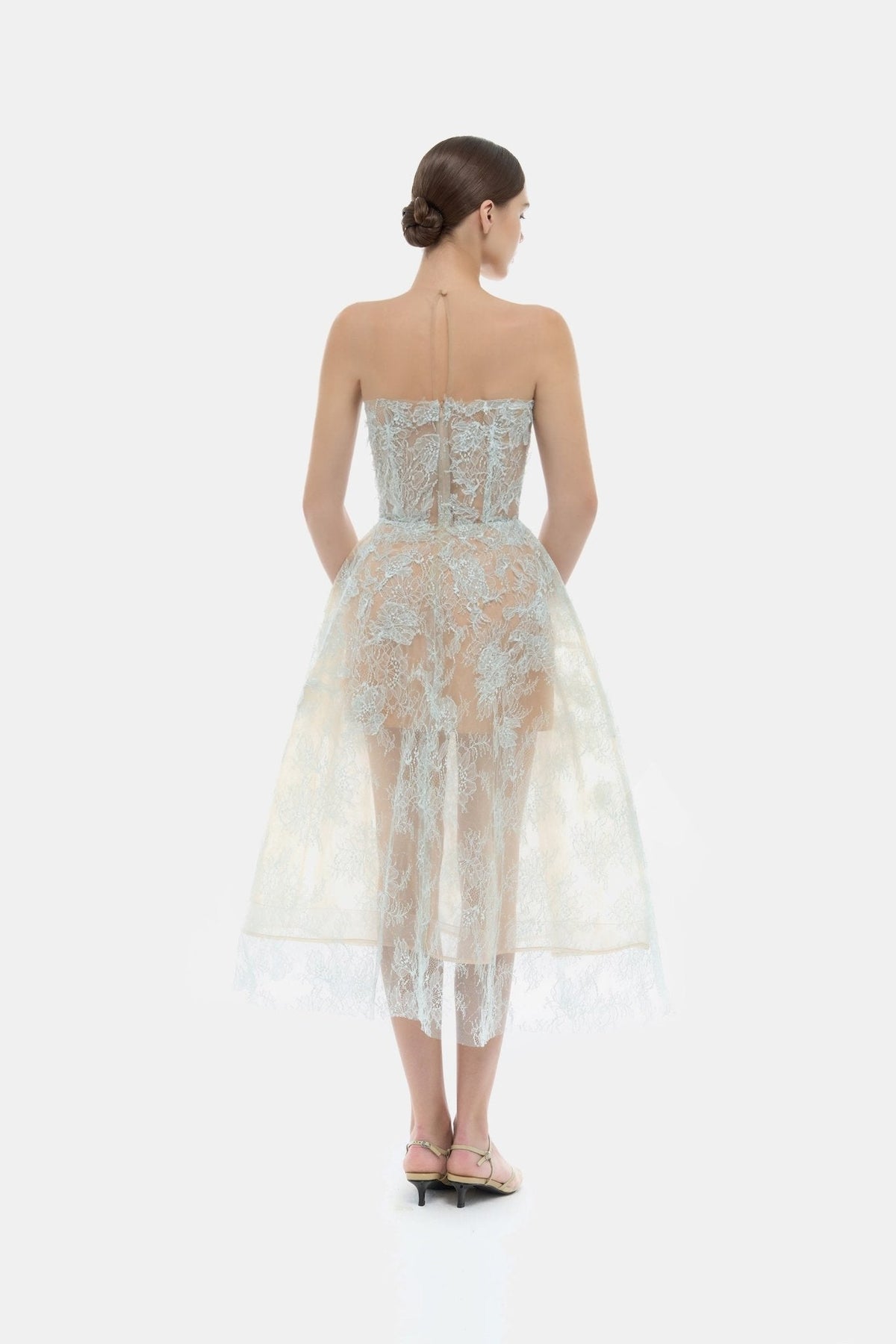 Baby Blue Beaded Lace Dress by Montsand
