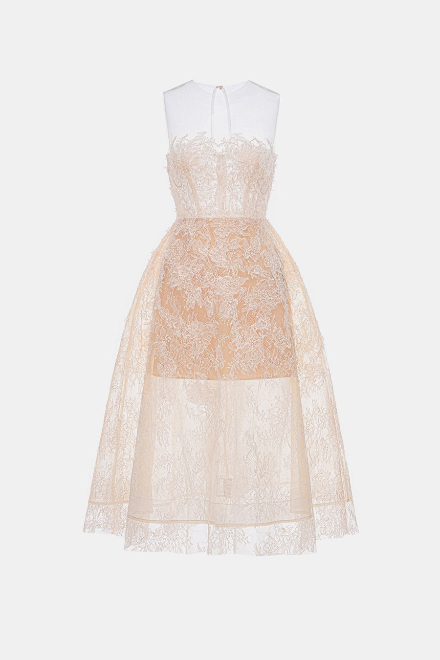 Baby Pink Beaded Lace Dress