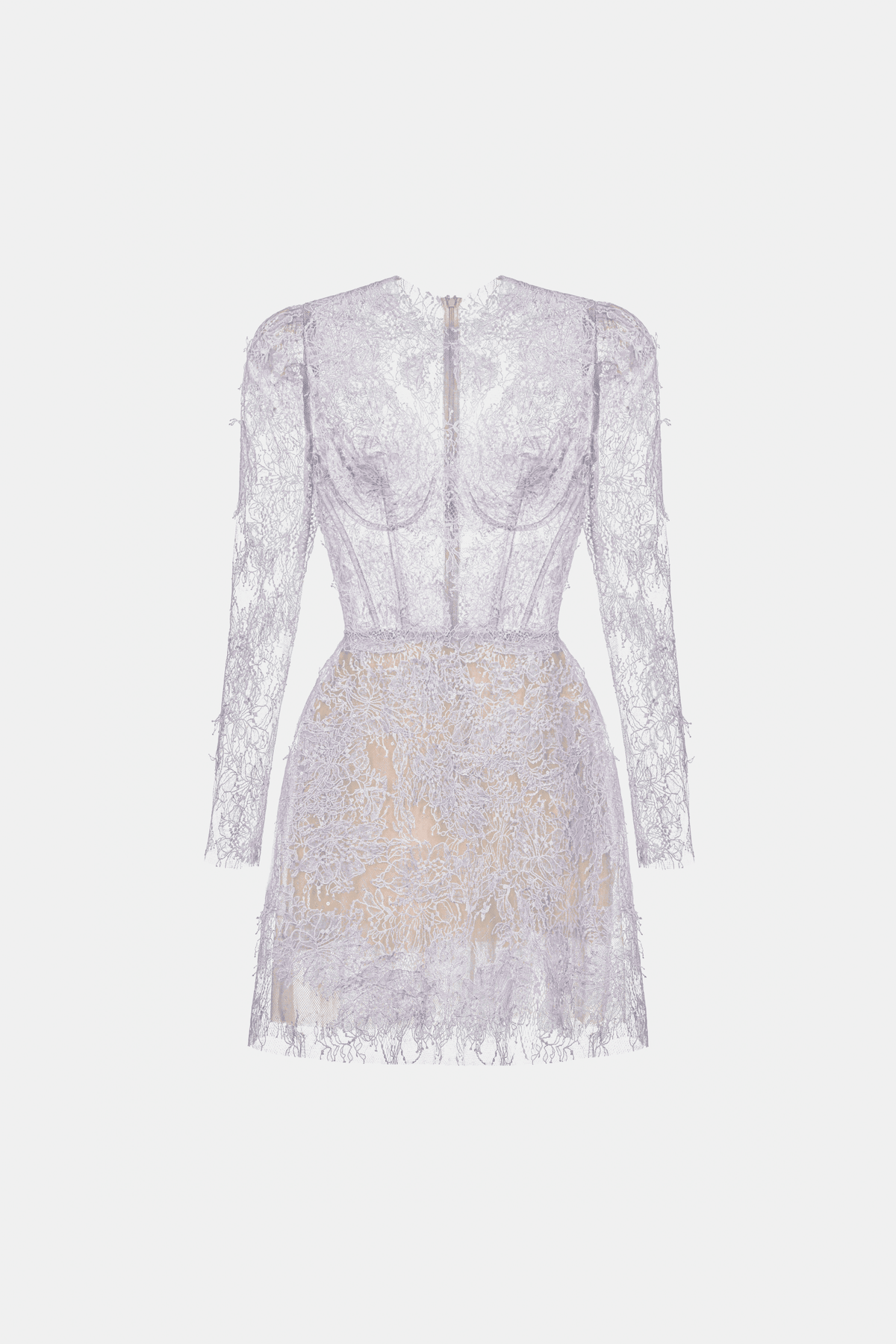 Baby Violet Beaded Lace Mini Dress by Montsand
