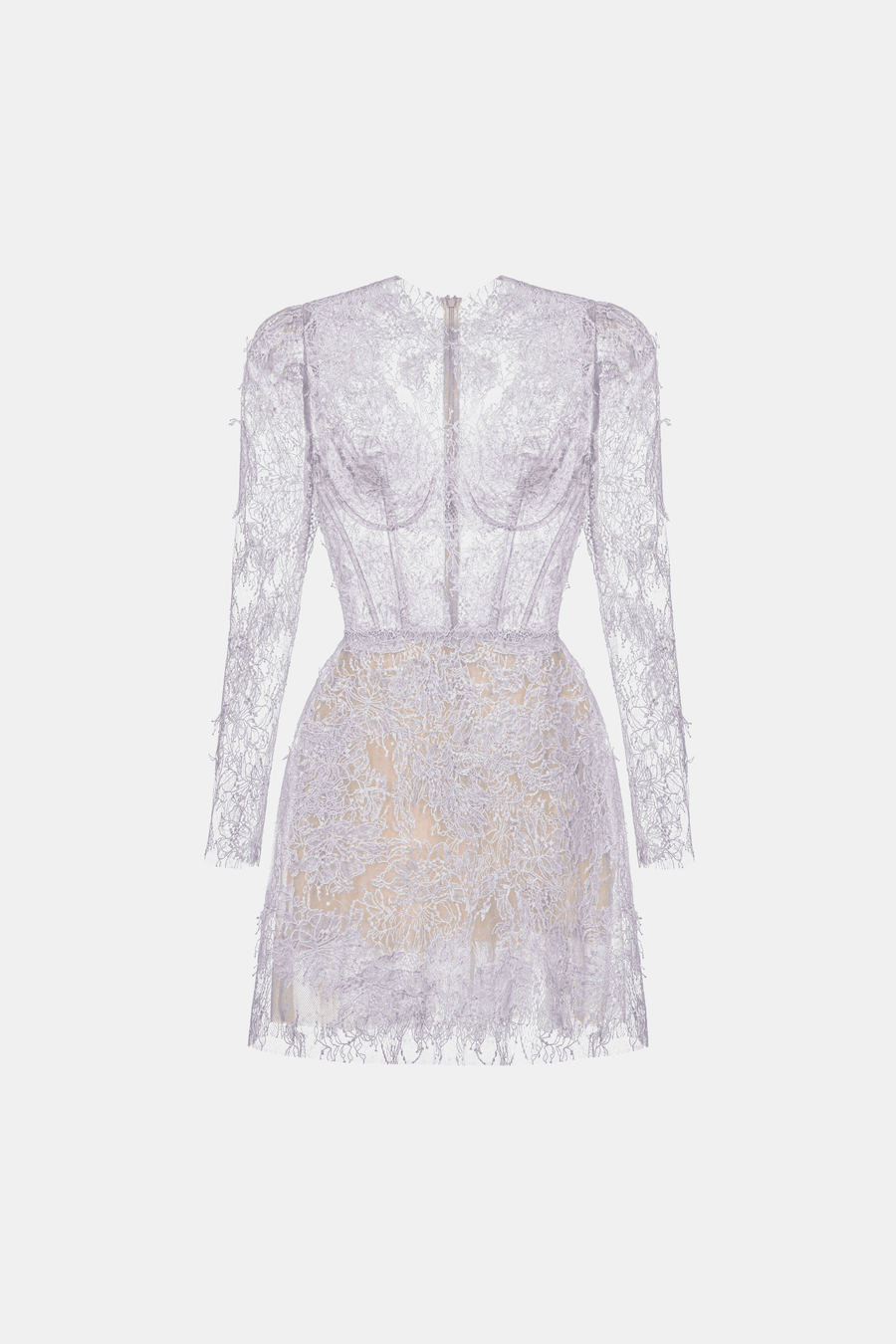 Baby Violet Beaded Lace Mini Dress