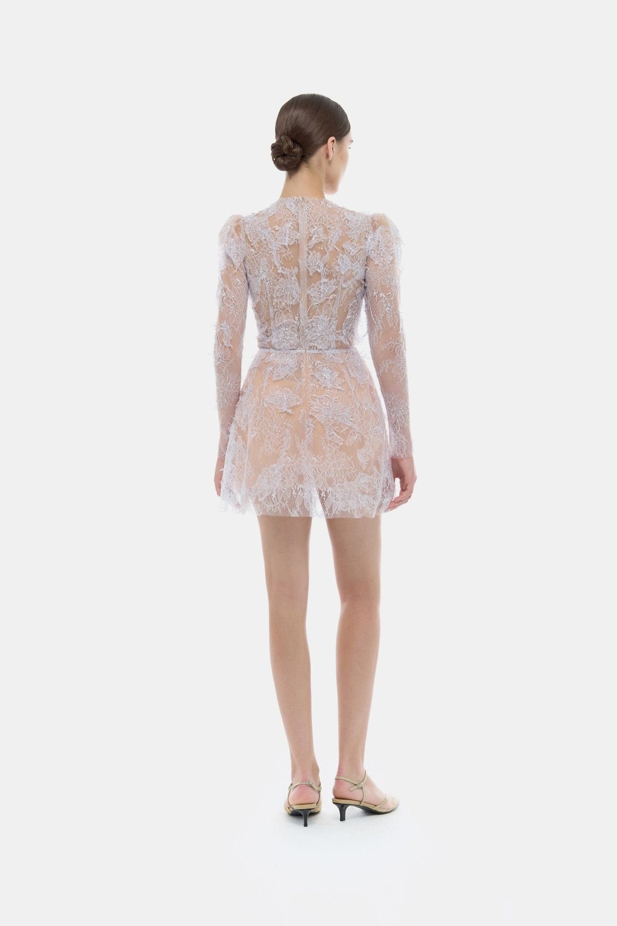 Baby Violet Beaded Lace Mini Dress by Montsand