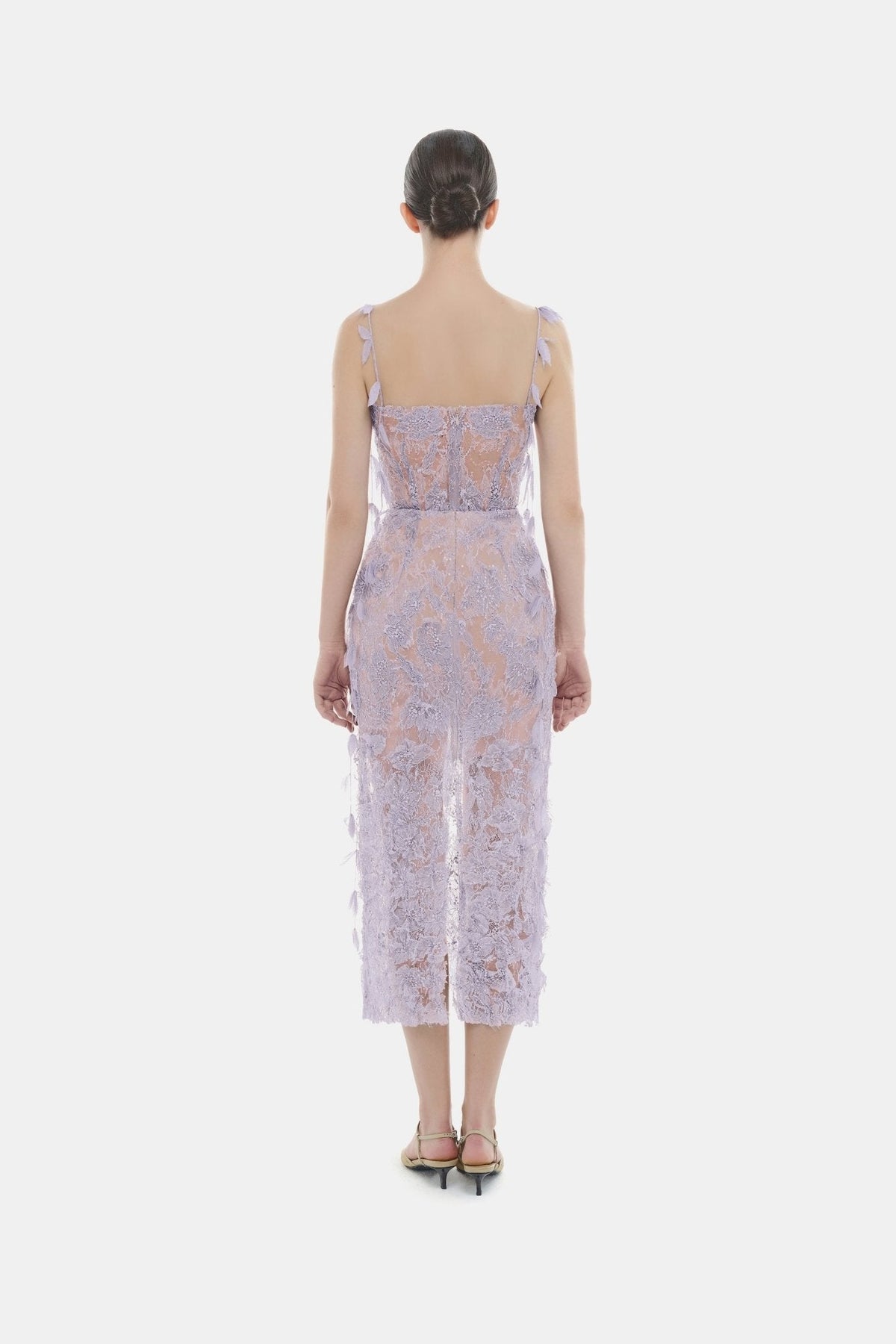 Baby Violet Beaded Lace Pencil Dress by Montsand